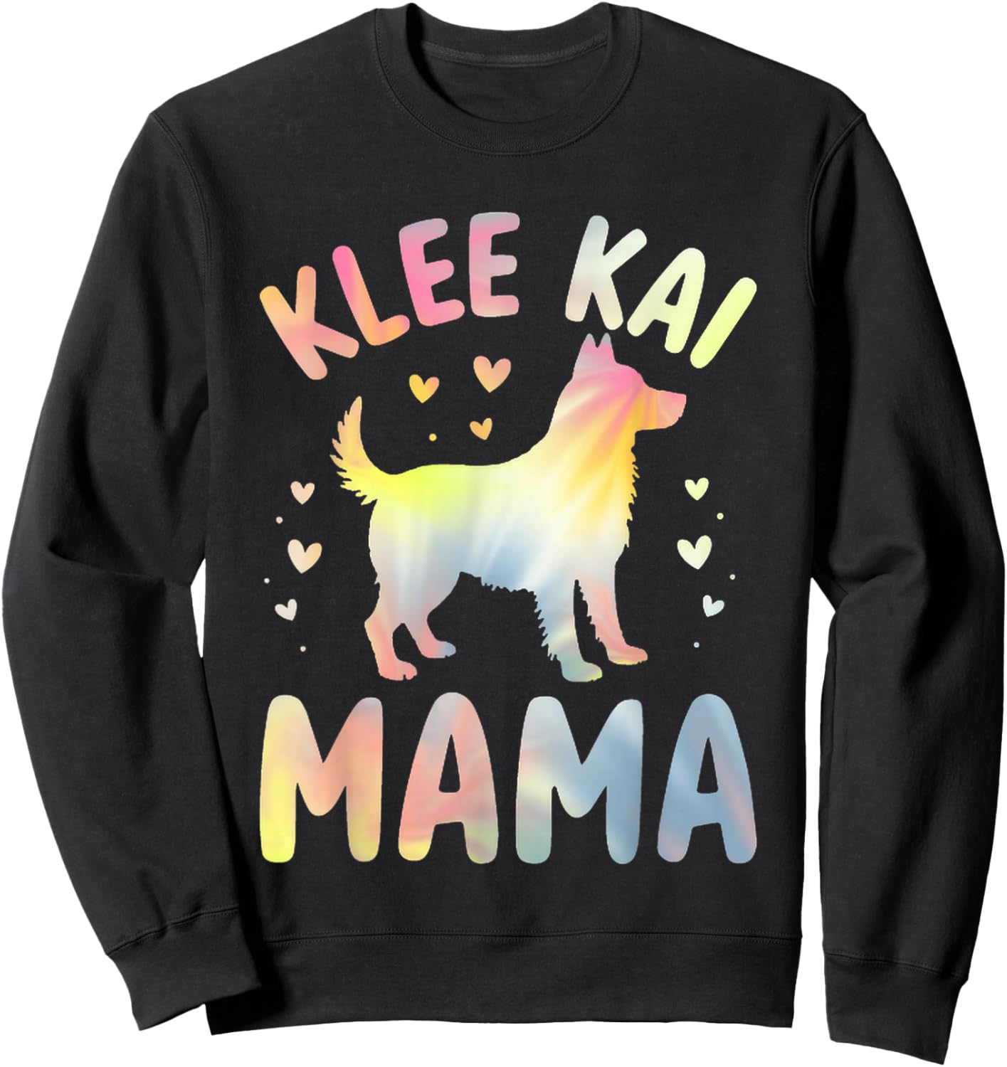 That says Klee Kai Mama - Dog Lover Pastel Design Sweatshirt - Sweatshirt | Black