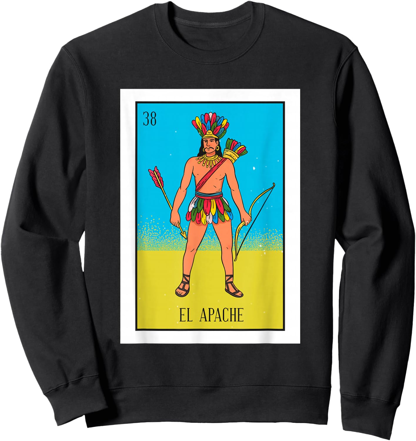 El Indio Lottery Gift The Indian Card Mexican Lottery Sweatshirt - Sweatshirt | Black