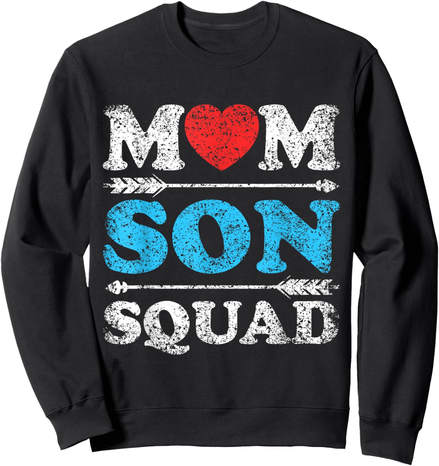 Mom Son Squad Mother's Day Matching Sons Mother Son Mommy Sweatshirt - Sweatshirt | Black