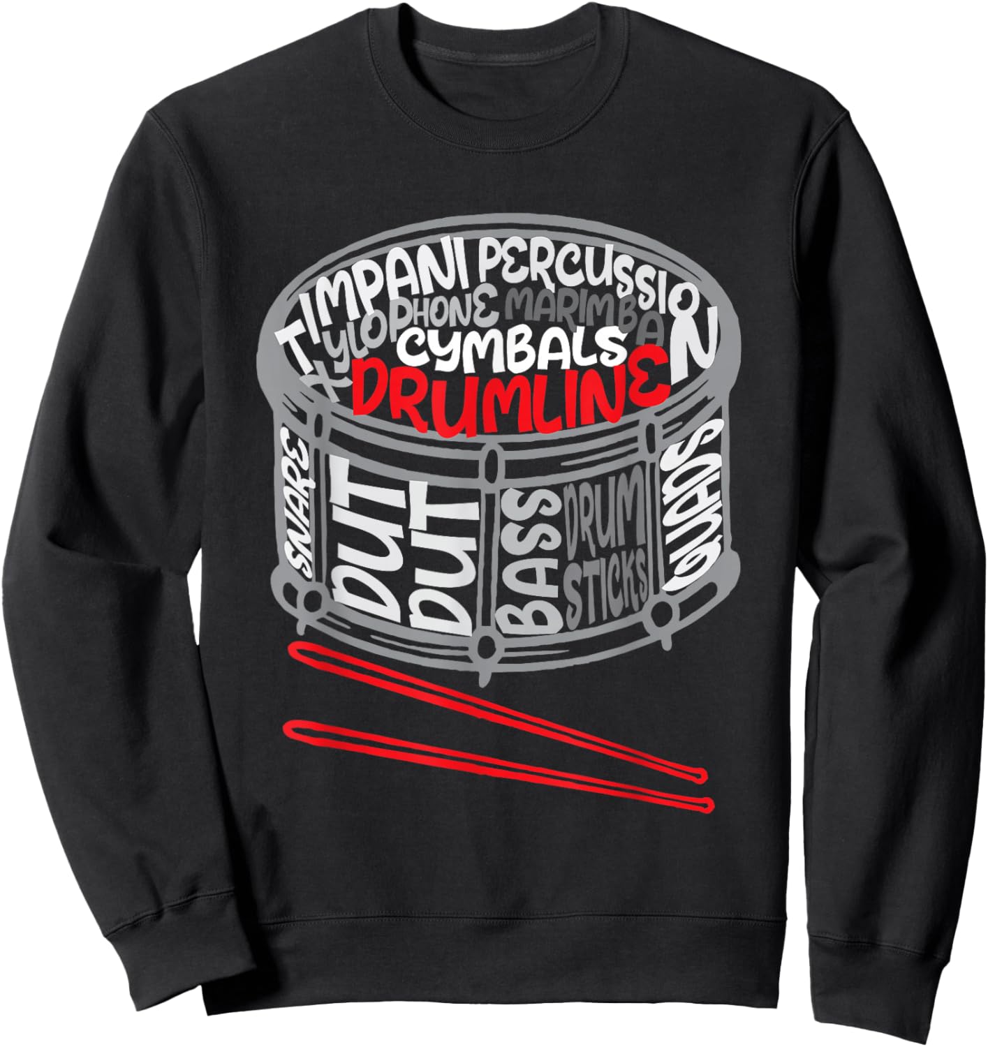 Drumline - Snare Drum Drummer Percussionist Drumming Lover Sweatshirt - Sweatshirt | Black