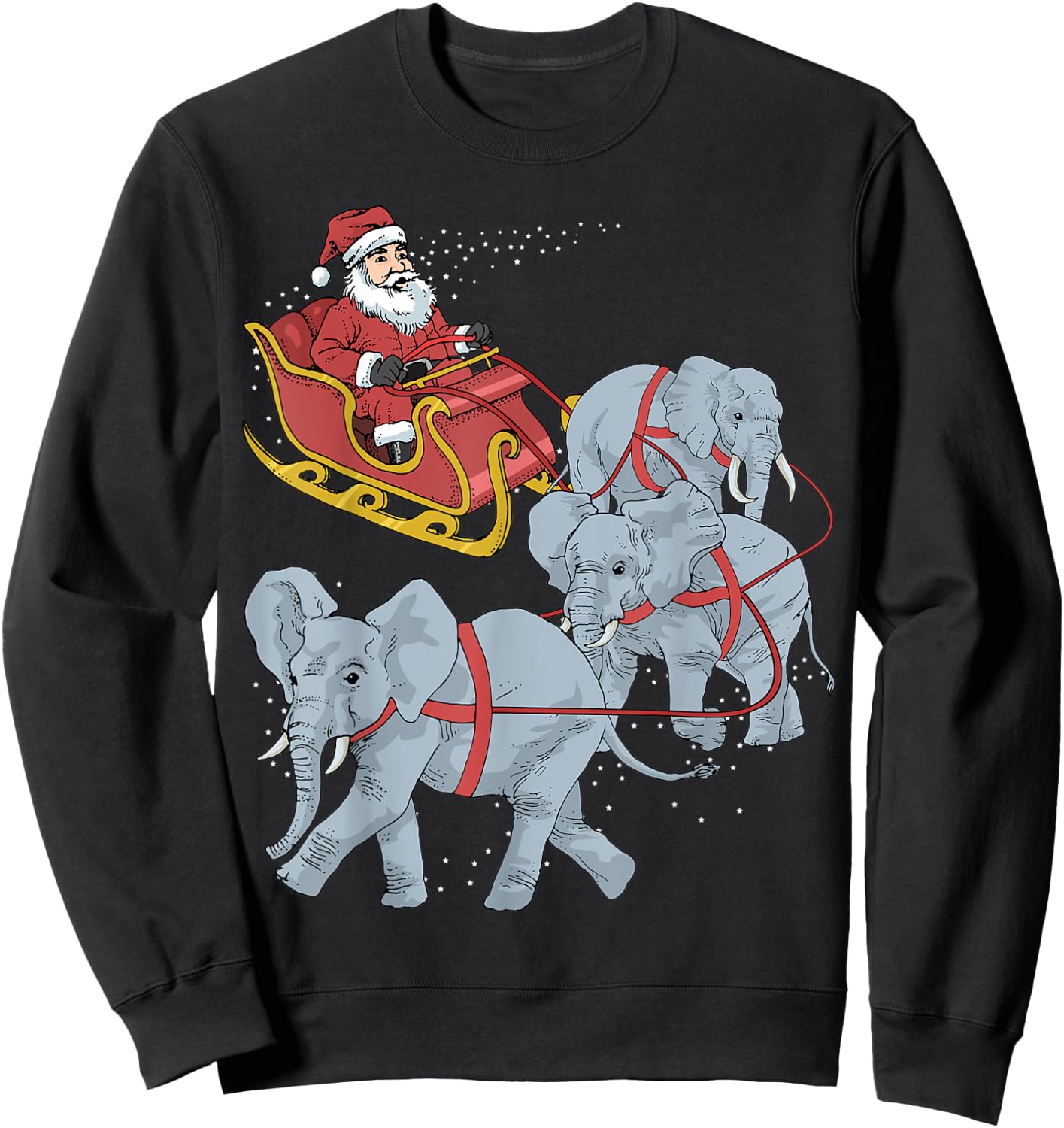 Elephant Christmas Sweatshirt - Sweatshirt | Black