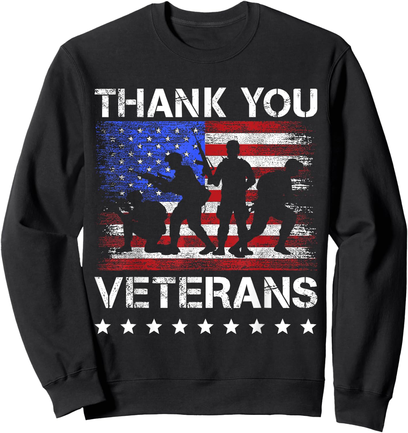 Thank you veterans for proud military veterans day US flag Sweatshirt - Sweatshirt | Black