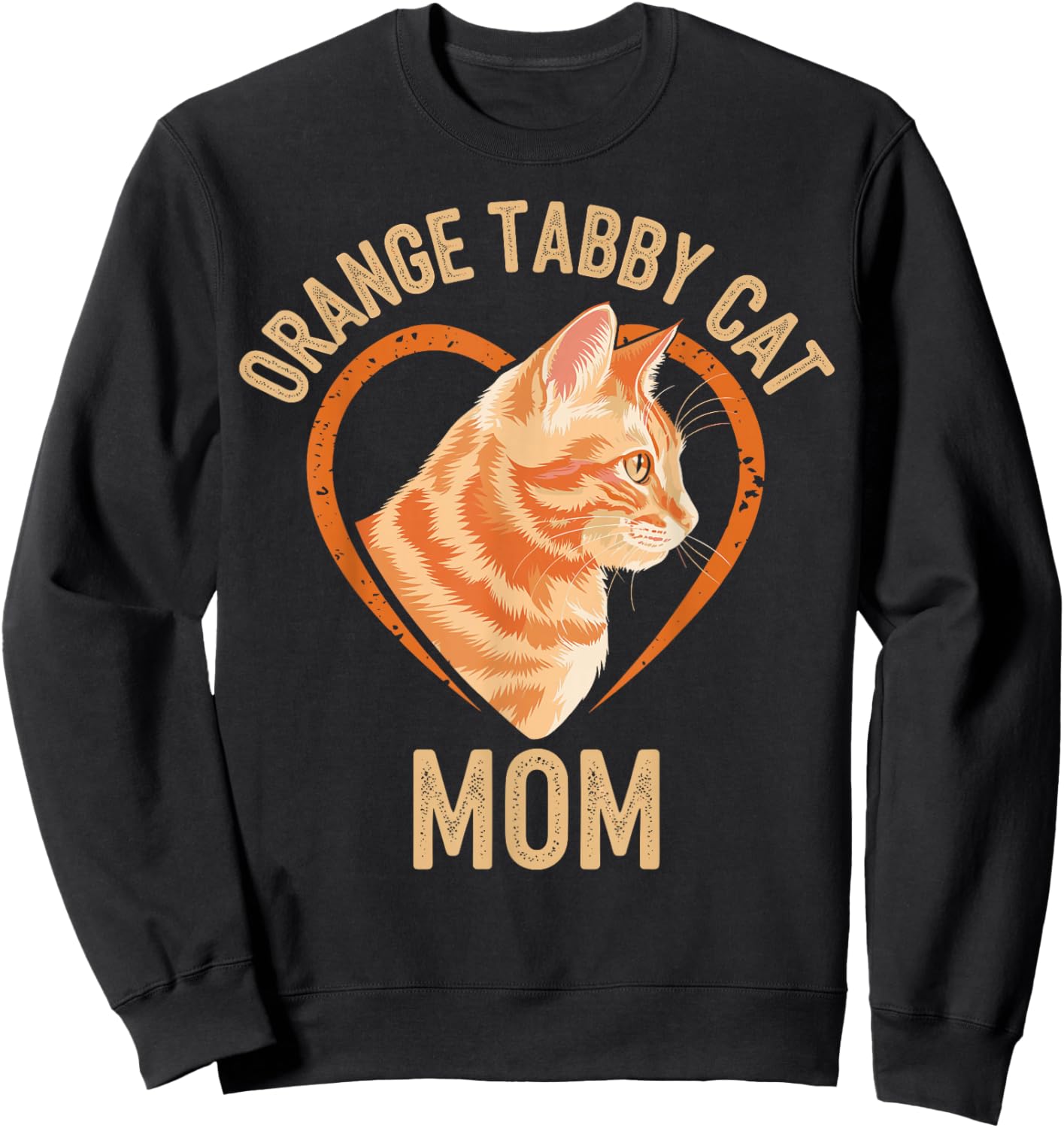 Tabby Cat Orange Cat Mom Sweatshirt - Sweatshirt | Black