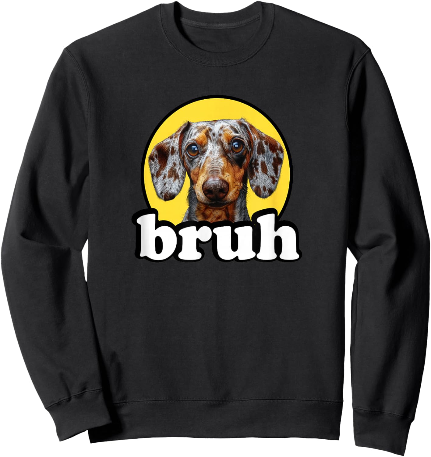 Kids Funny Bruh Dapple Dachshund Lover Sweatshirt - Sweatshirt | Black