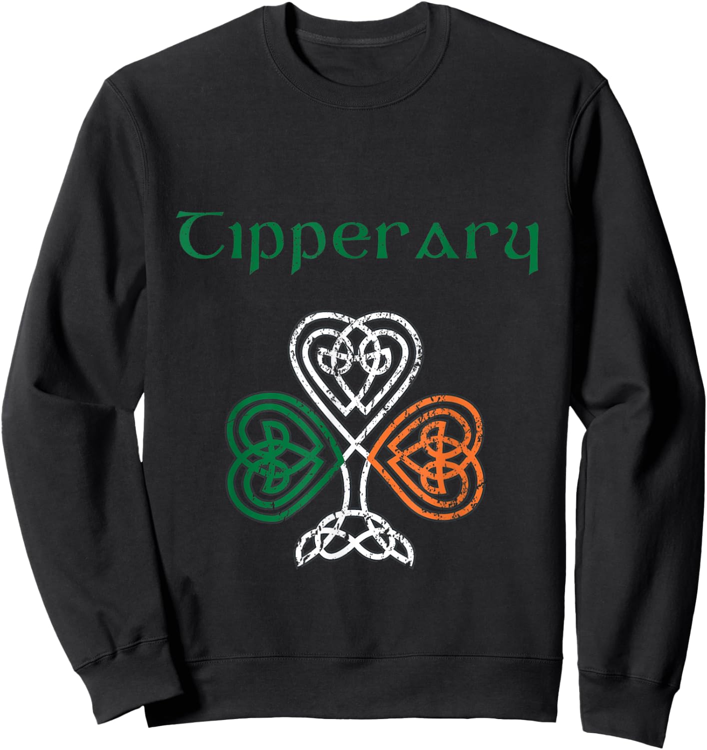 County Tipperary Shamrock Ireland Flag, craic and ceol Sweatshirt - Sweatshirt | Black