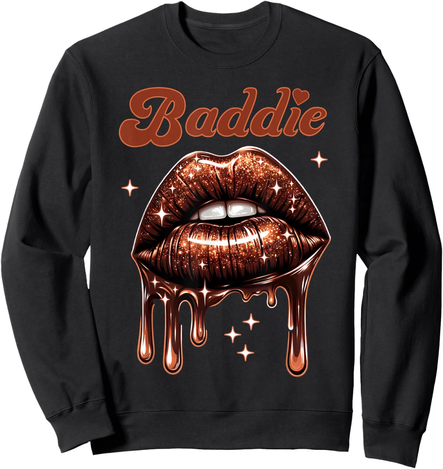 Brown Skin Girl Baddie African American Melanin Queen Latinx Sweatshirt - Sweatshirt | Black
