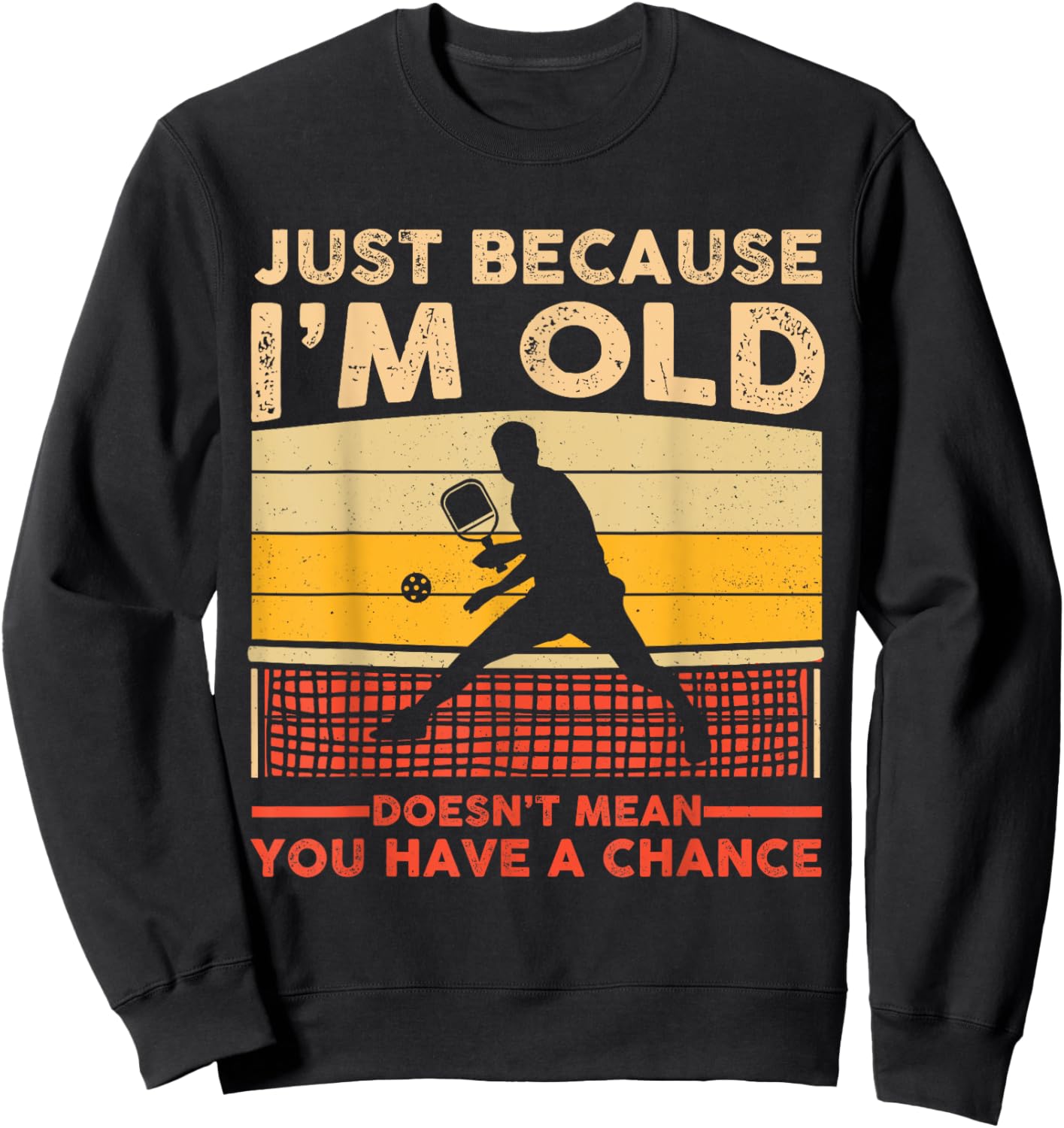 Funny Pickleball Old Man Women Paddle Pickleball Player Sweatshirt - Sweatshirt | Black