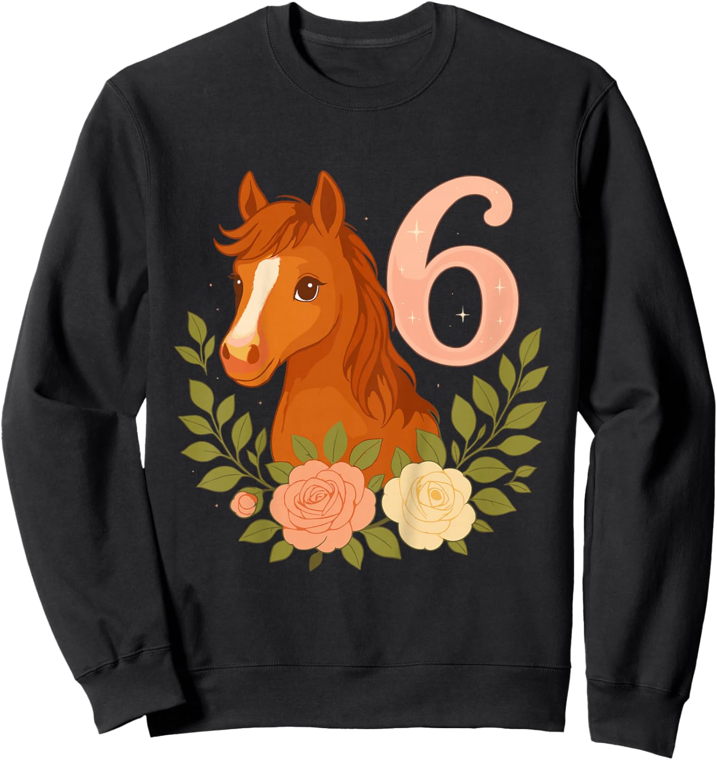 6. Geburtstag, Mädchen, Pferd, Pony & 6 Jahre altes Mädchen Geburtstag Sweatshirt - Sweatshirt | Black