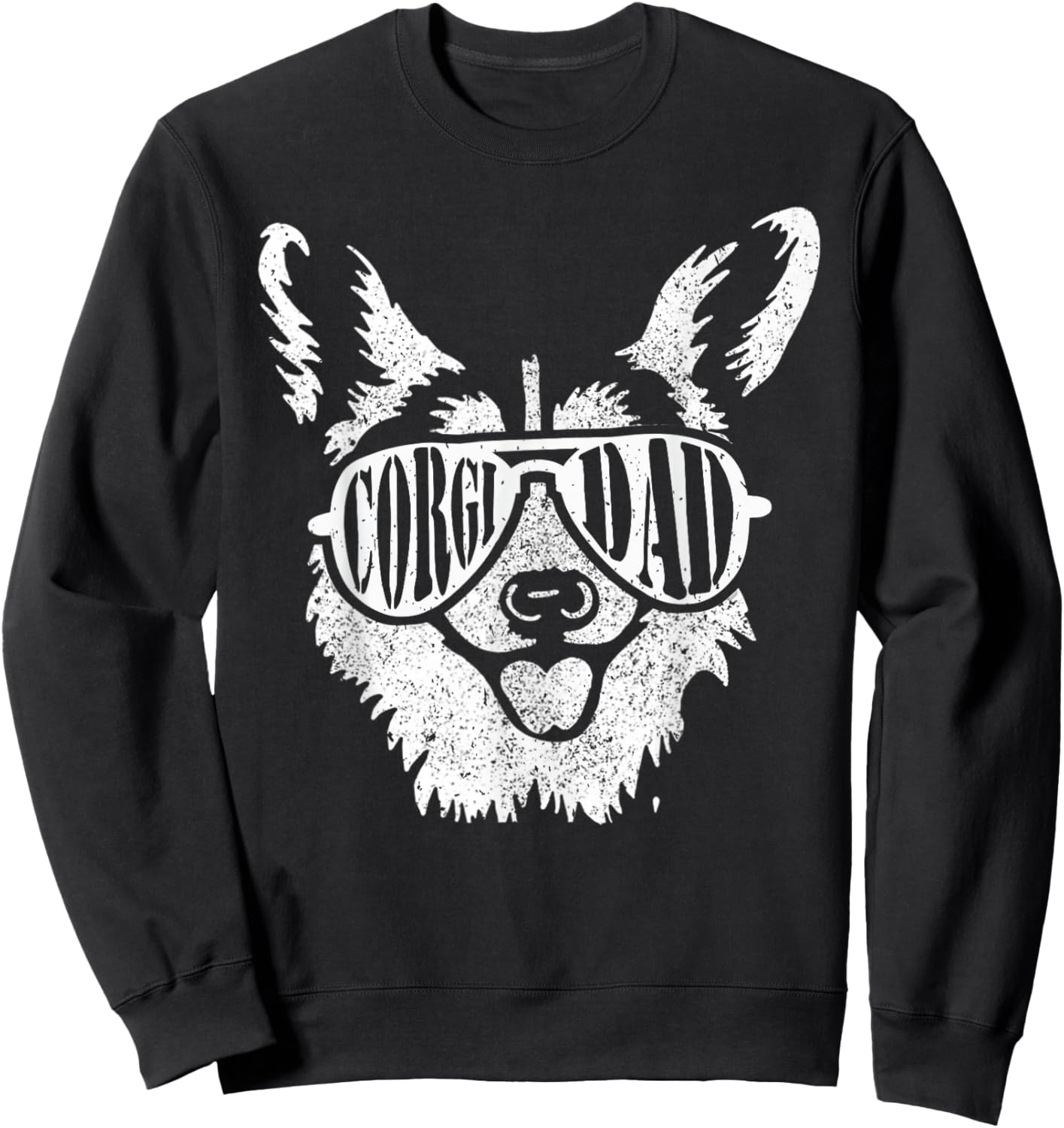 Retro Corgi Dad Gift Dog Owner Pet Welsh Corgi Fathers Day Sweatshirt - Sweatshirt | Black