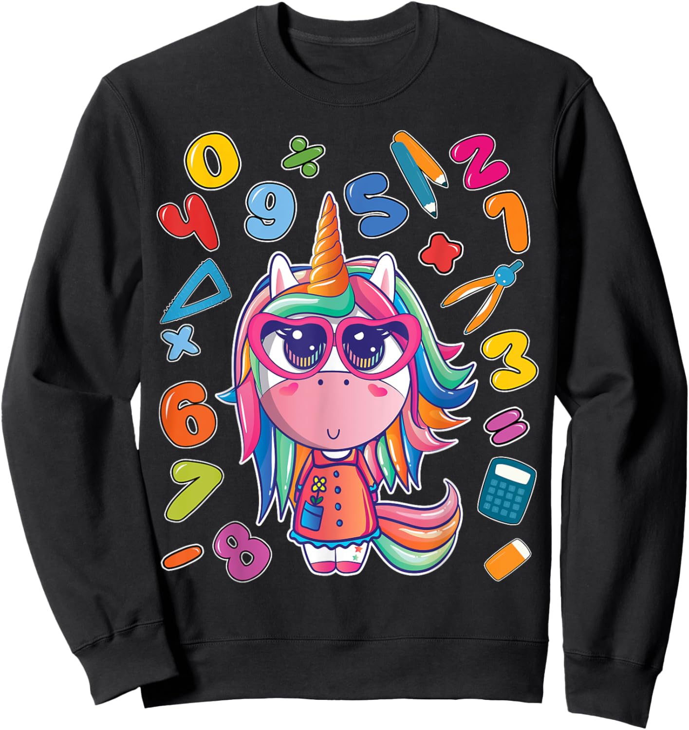Number day t shirt for kids maths number day shirt kids gift Sweatshirt - Sweatshirt | Black