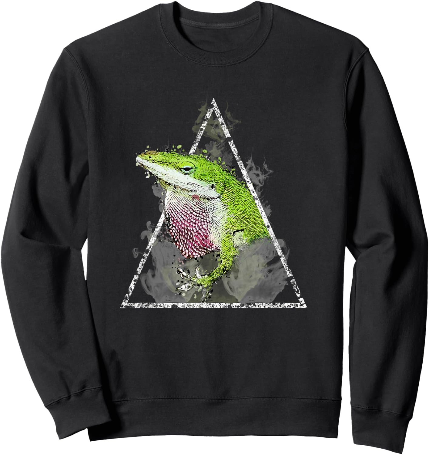 Anole Green Lizard Pet Anoles Reptile Smoke Sweatshirt - Sweatshirt | Black