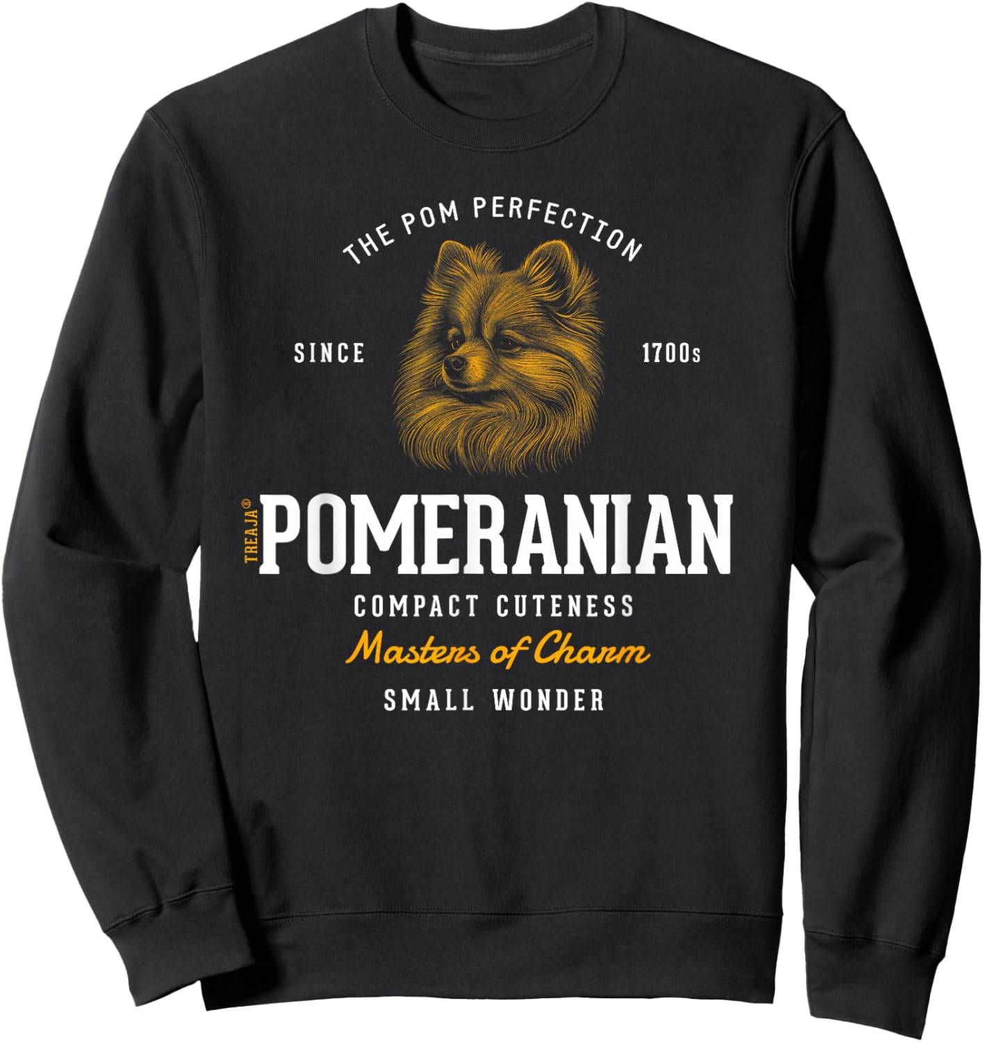 Vintage Styled Retro Pomeranian Sweatshirt - Sweatshirt | Black