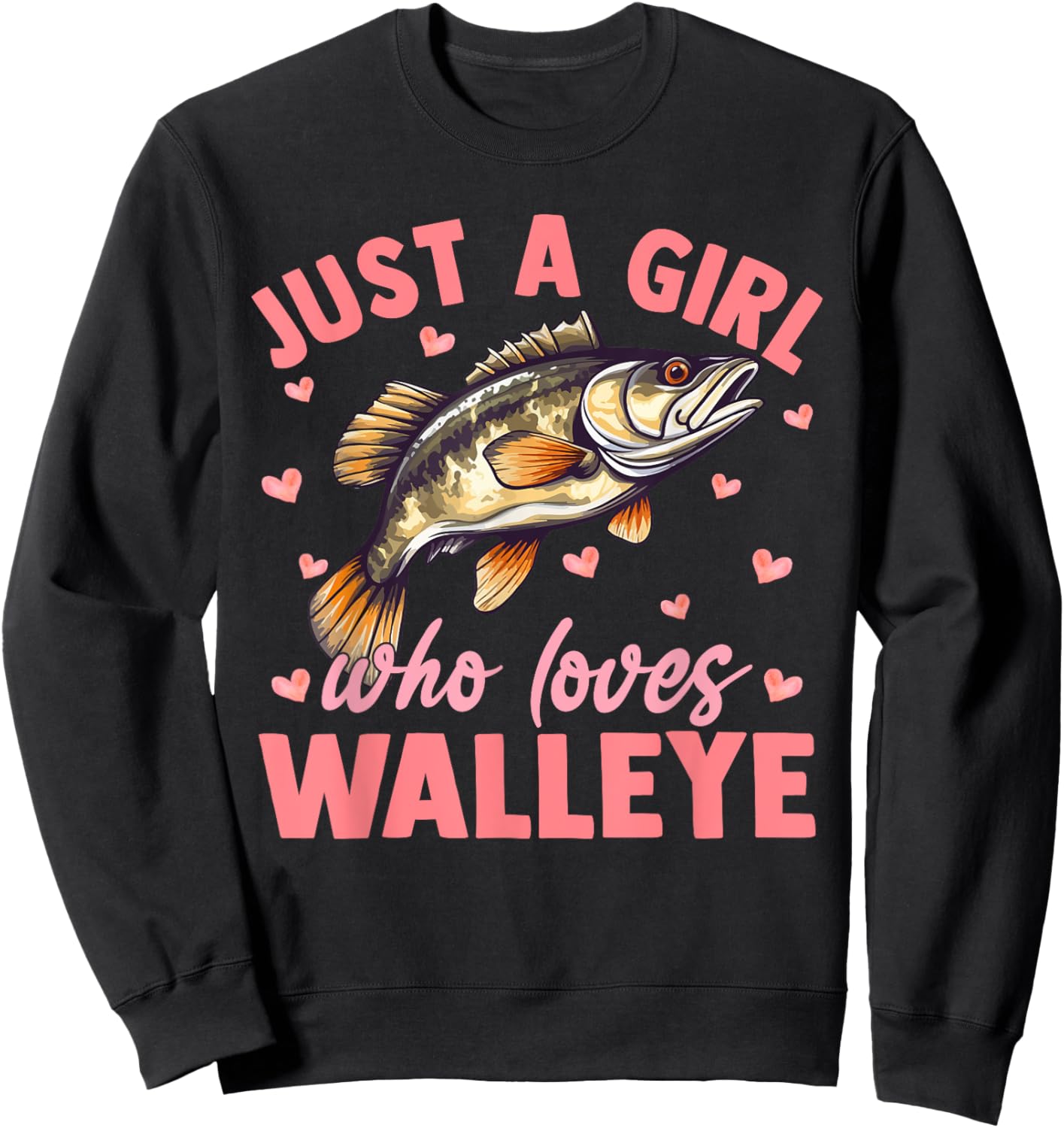 Floral Walleye Fish Just A Girl Who Loves Walleye Sweatshirt - Sweatshirt | Black