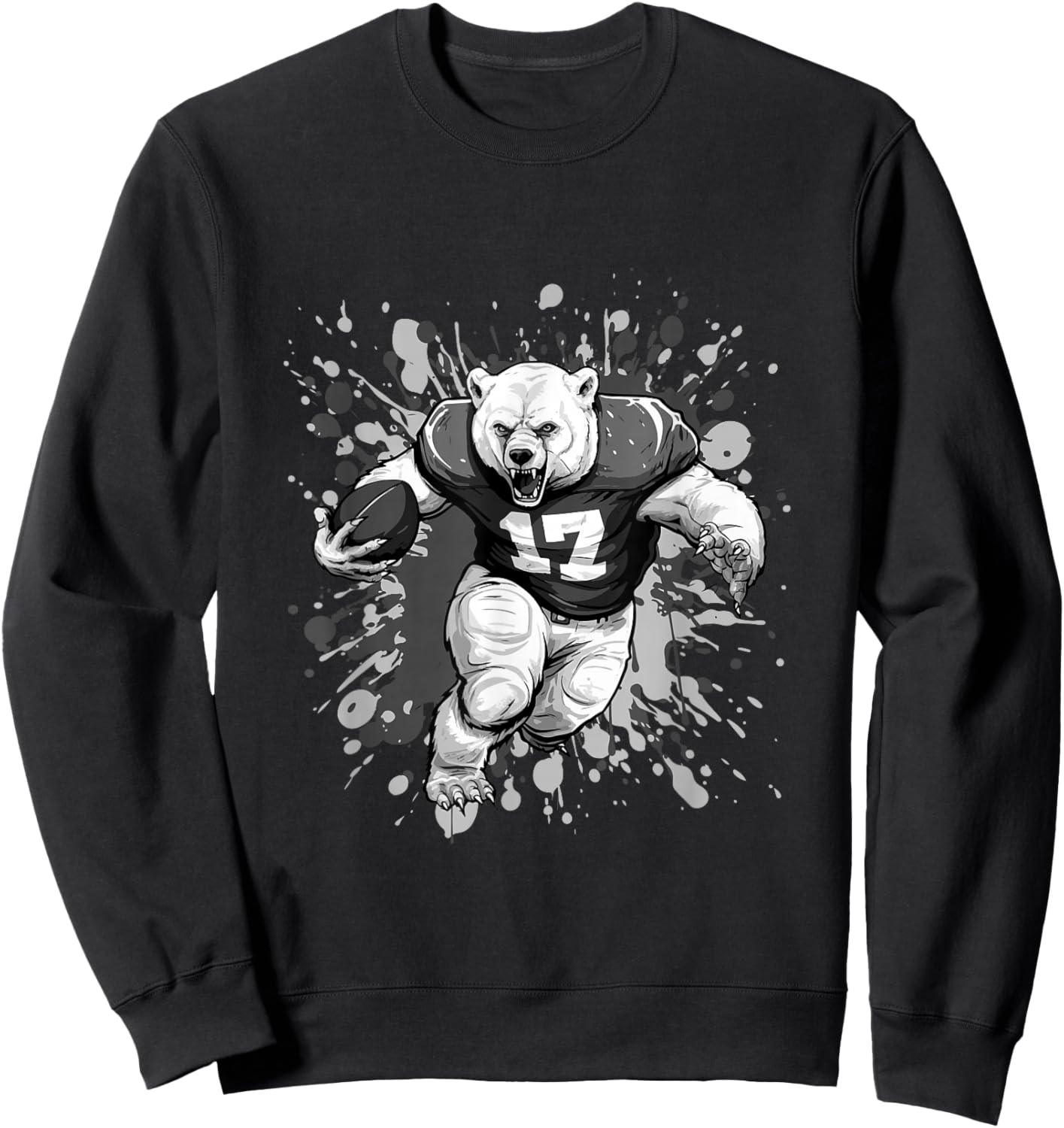 Polar Bear Playing American Football Team Animal Sweatshirt - Sweatshirt | Black