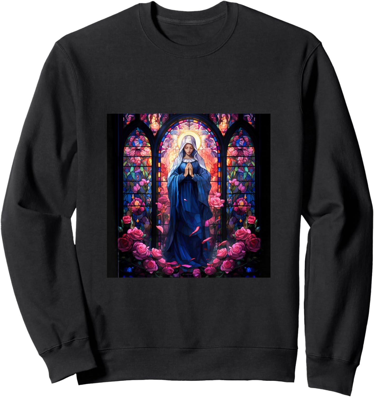 Blessed Virgin Mary Jesus Christian Sweatshirt - Sweatshirt | Black