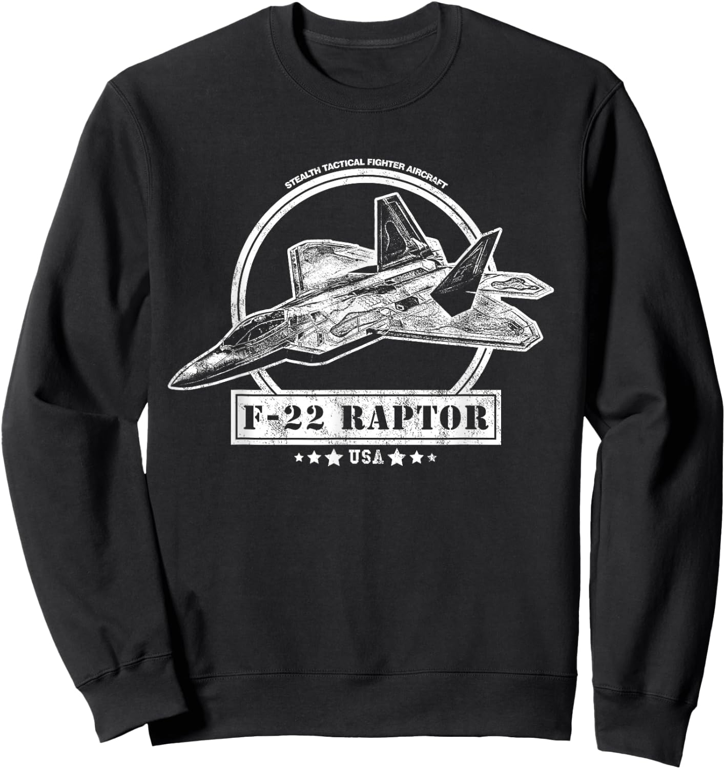 F-22 Raptor Aircraft Sweatshirt - Sweatshirt | Black