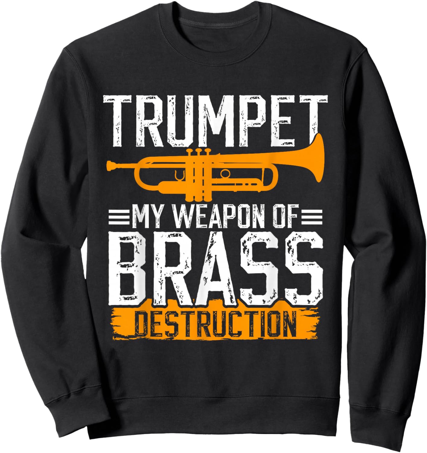 Elegant Trumpet Player Jazz Orchestra Marching Band Sweatshirt - Sweatshirt | Black