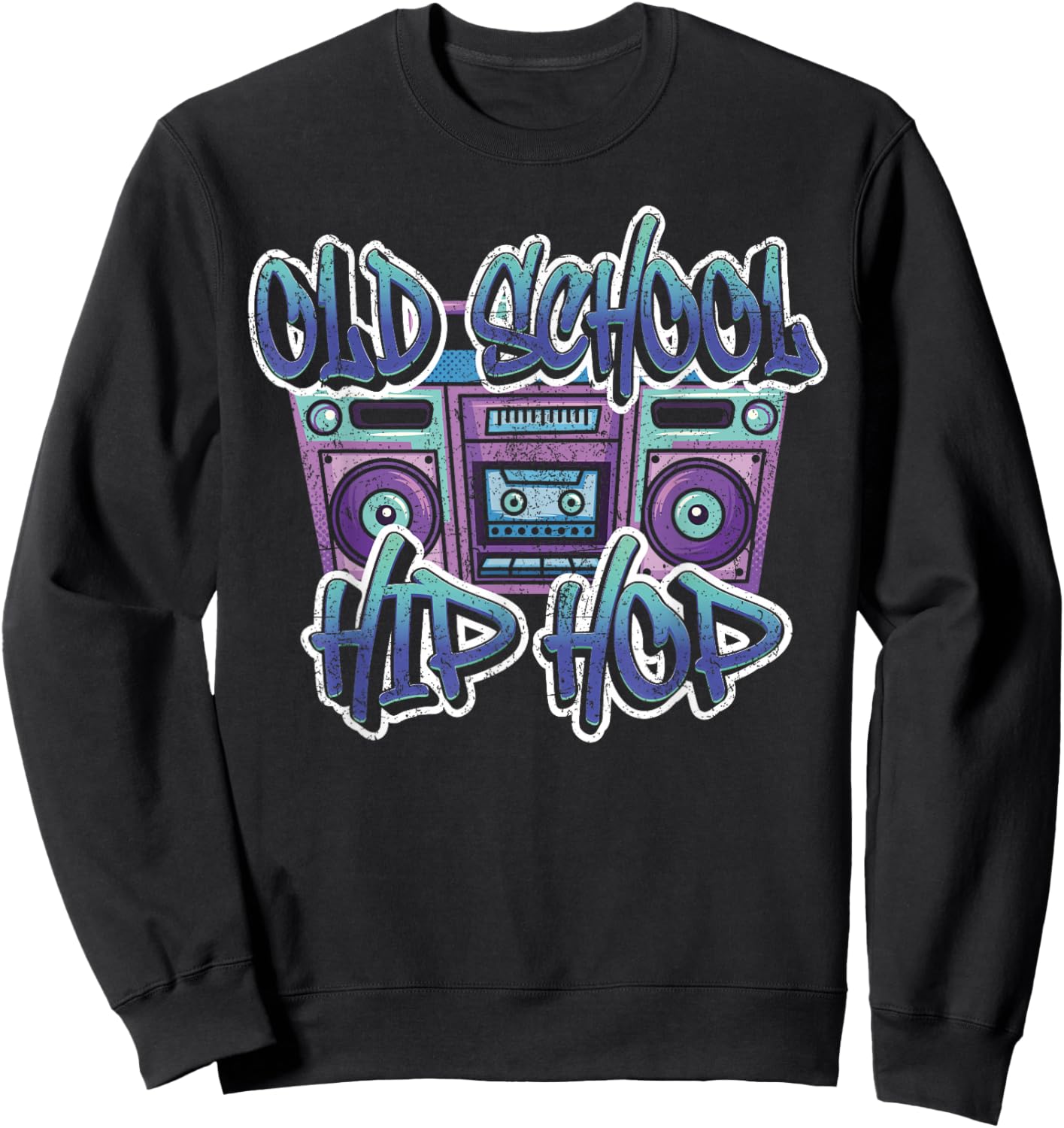 Retro Old School Hip Hop Graffiti Kassette 80er 90er Jahre Sweatshirt - Sweatshirt | Black