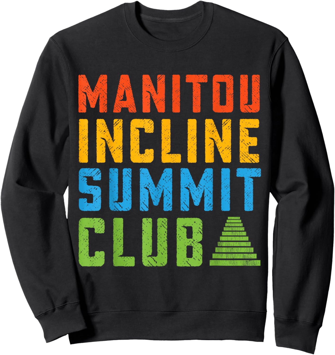 Manitou Incline Summit Club, Hiking Manitou Incline Sweatshirt - Sweatshirt | Black