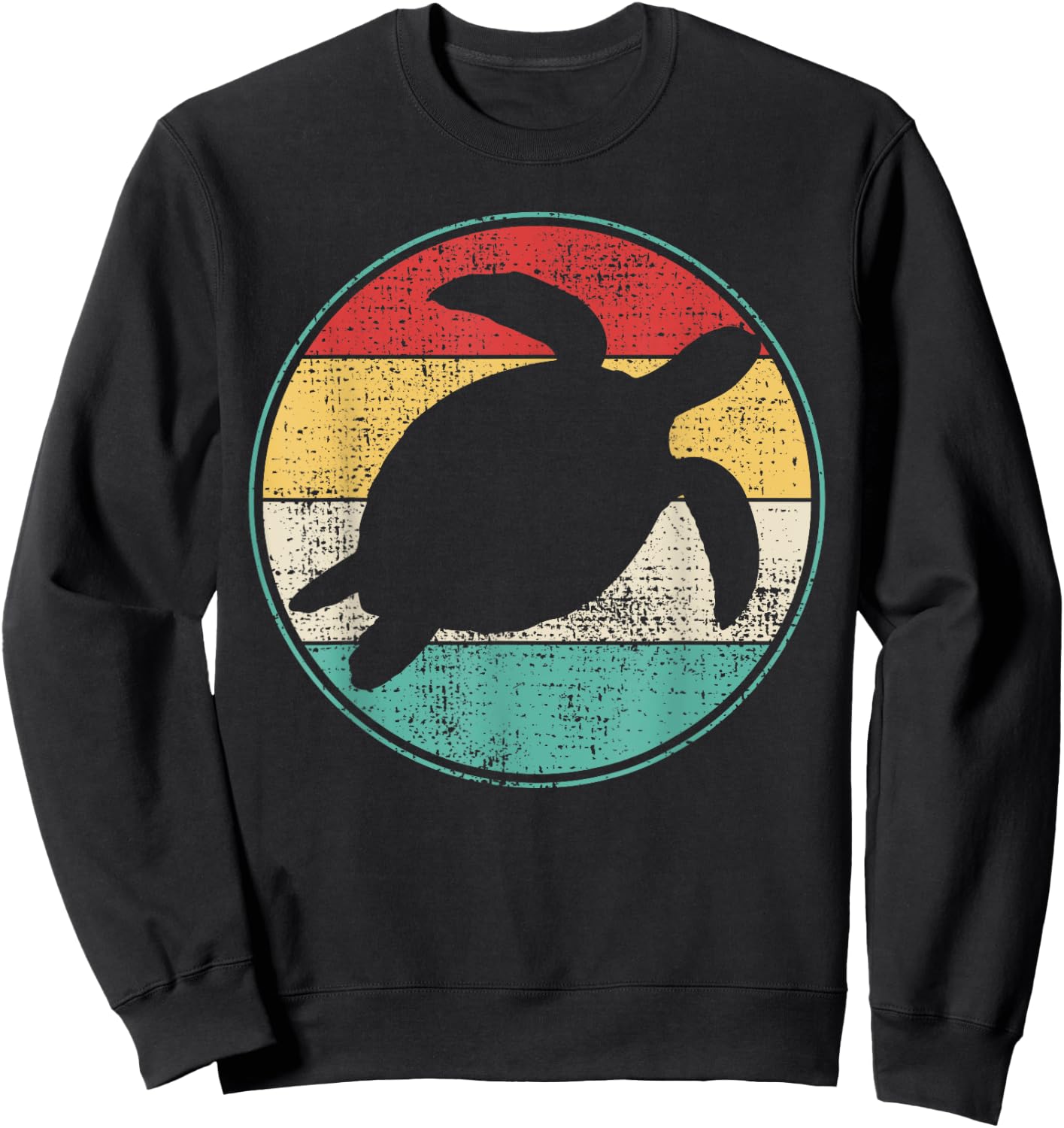 Vintage Retro Turtle Tortoise Waterturtle Marine Biologist Sweatshirt - Sweatshirt | Black