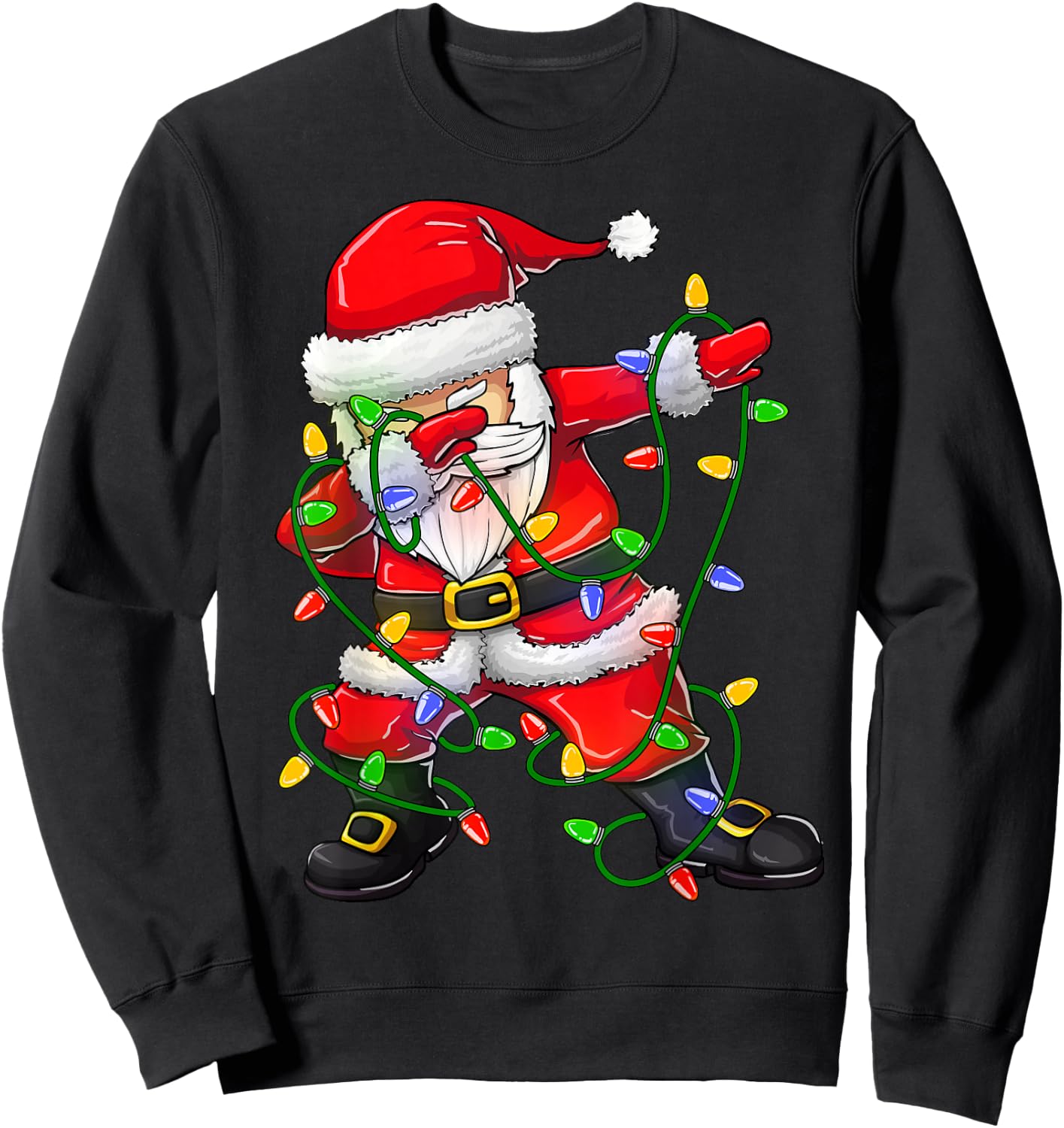 Dabbing Santa Funny Christmas Shirts Women 2024 Boys Girls Sweatshirt - Sweatshirt | Black