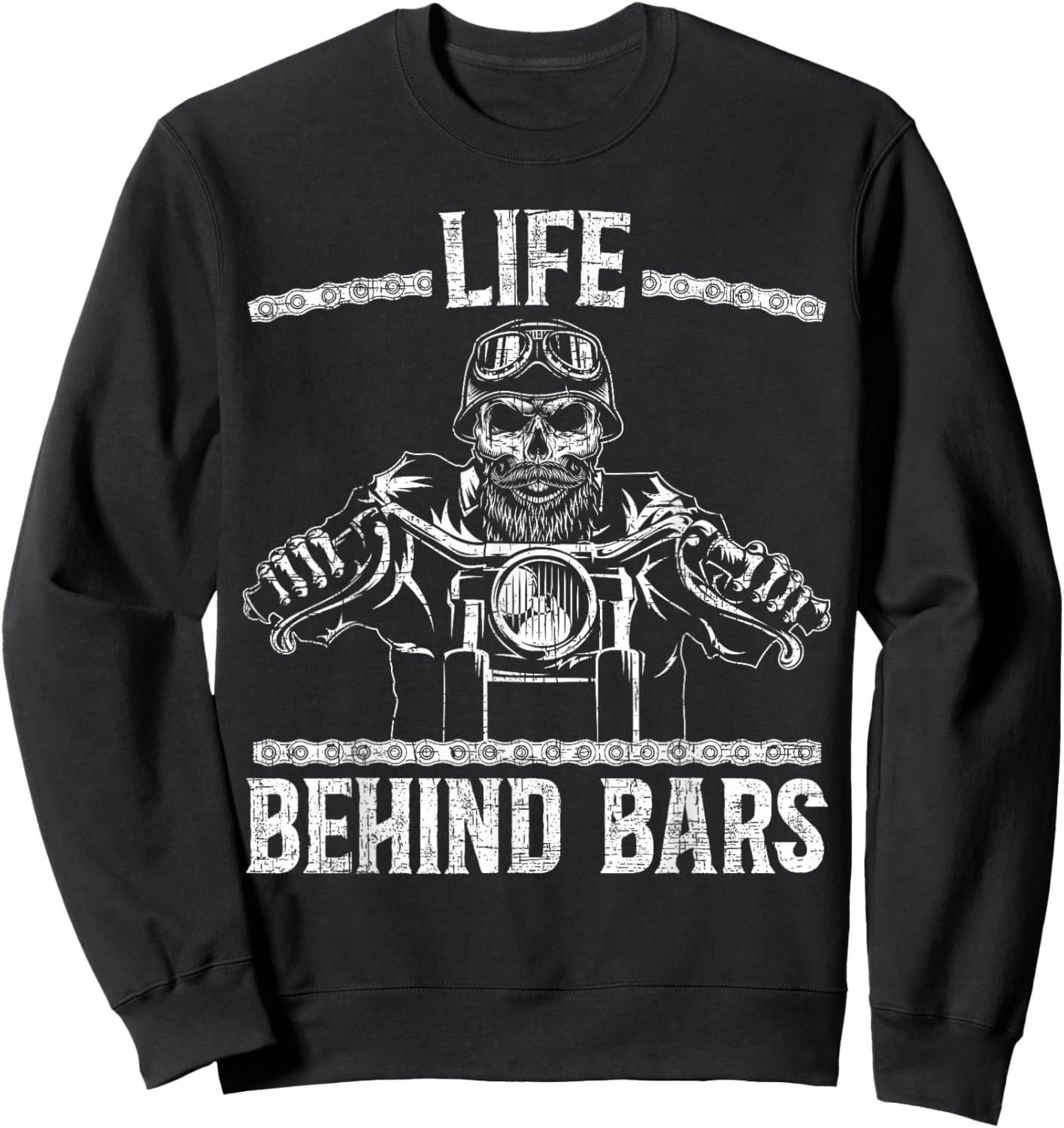 Life Behind Bars Biker Motorcycle Sweatshirt - Sweatshirt | Black