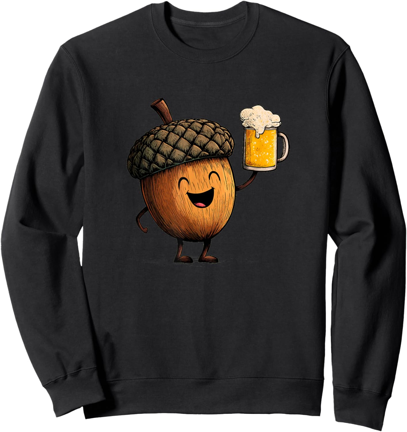 Amazing Acorn with Beer Glass in Hand for Oak Tree Lovers Sweatshirt - Sweatshirt | Black