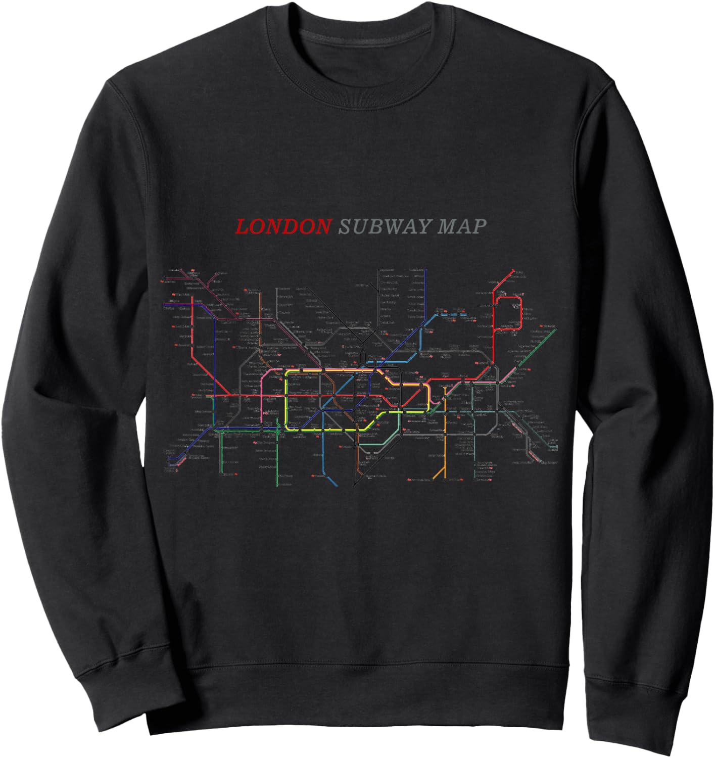 London Subway Map | Metro, Underground Sweatshirt - Sweatshirt | Black