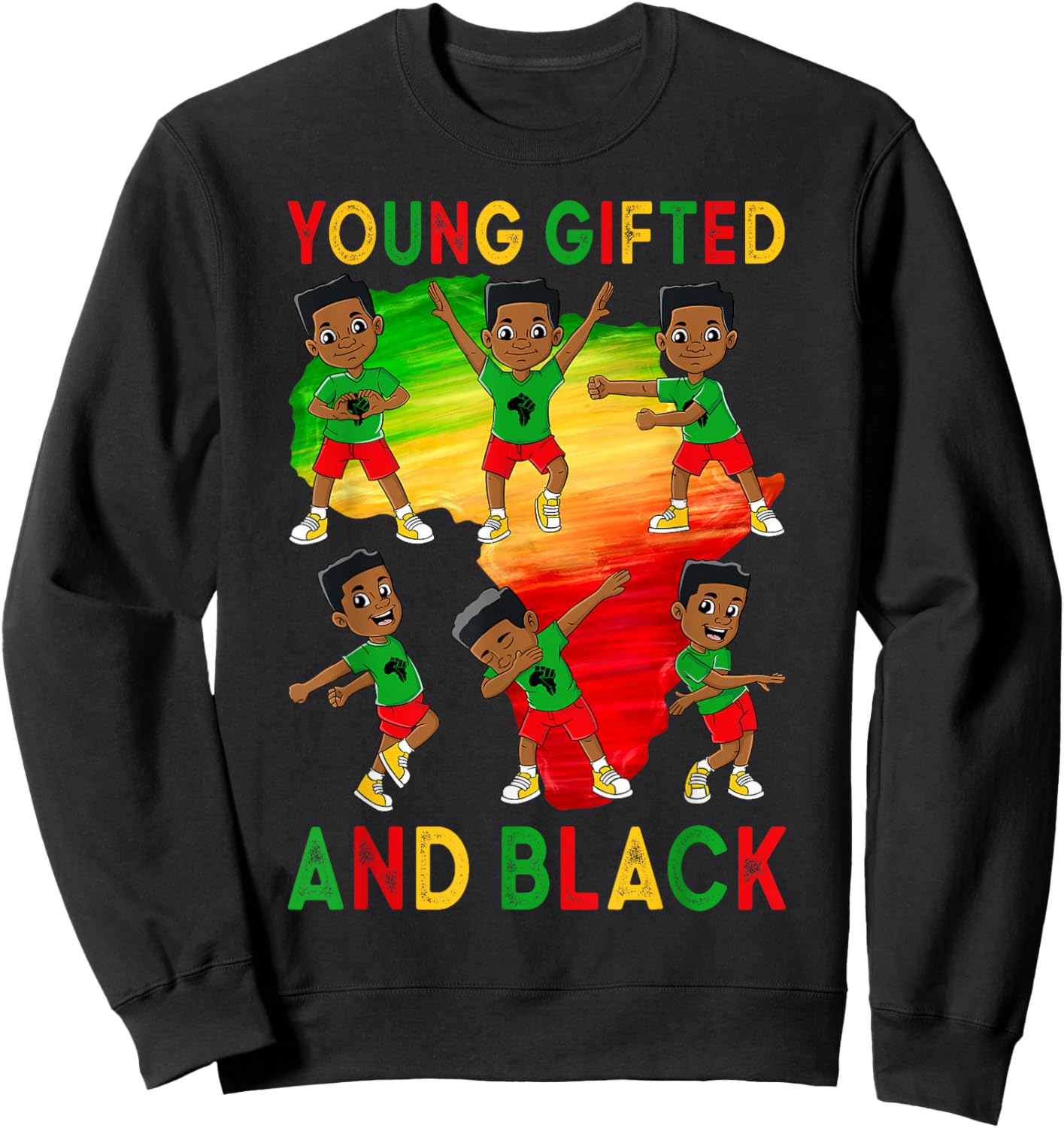 Young Gifted and Black Boys Kids Juneteenth Young King Sweatshirt - Sweatshirt | Black