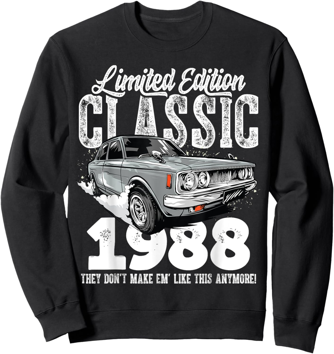 35th birthday Vintage Classic Car 1988 B-day 35 year old Sweatshirt - Sweatshirt | Black