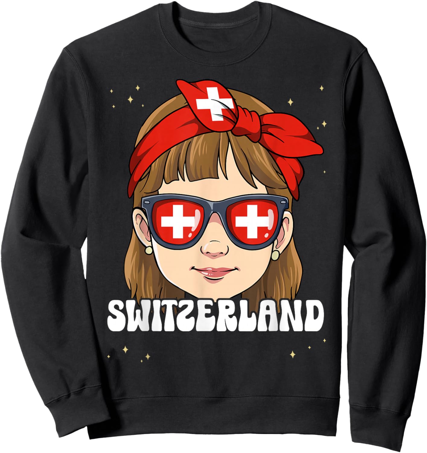 Swiss Girl Switzerland Sweatshirt - Sweatshirt | Black