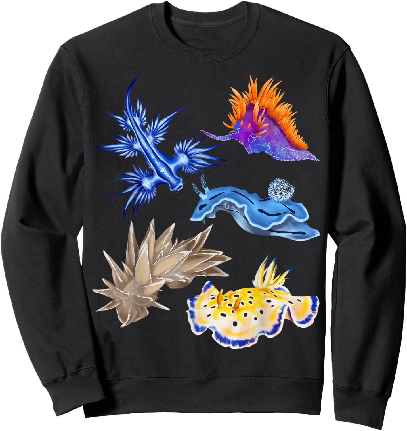 Nudibranch Oceanography Sea Slug Biologist Aquarists Sweatshirt - Sweatshirt | Black
