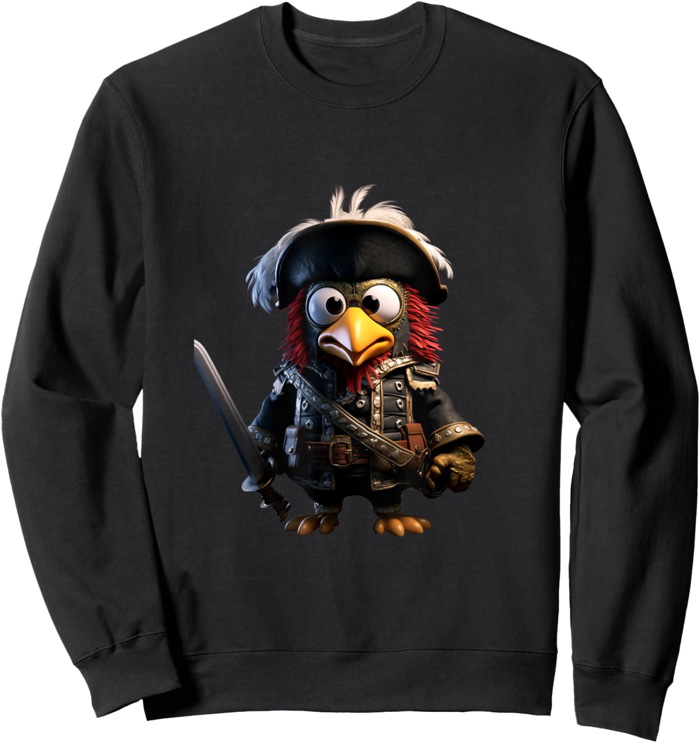 Pirate Chicken Buccaneer Pirate Costume Kids Boys Sweatshirt - Sweatshirt | Black