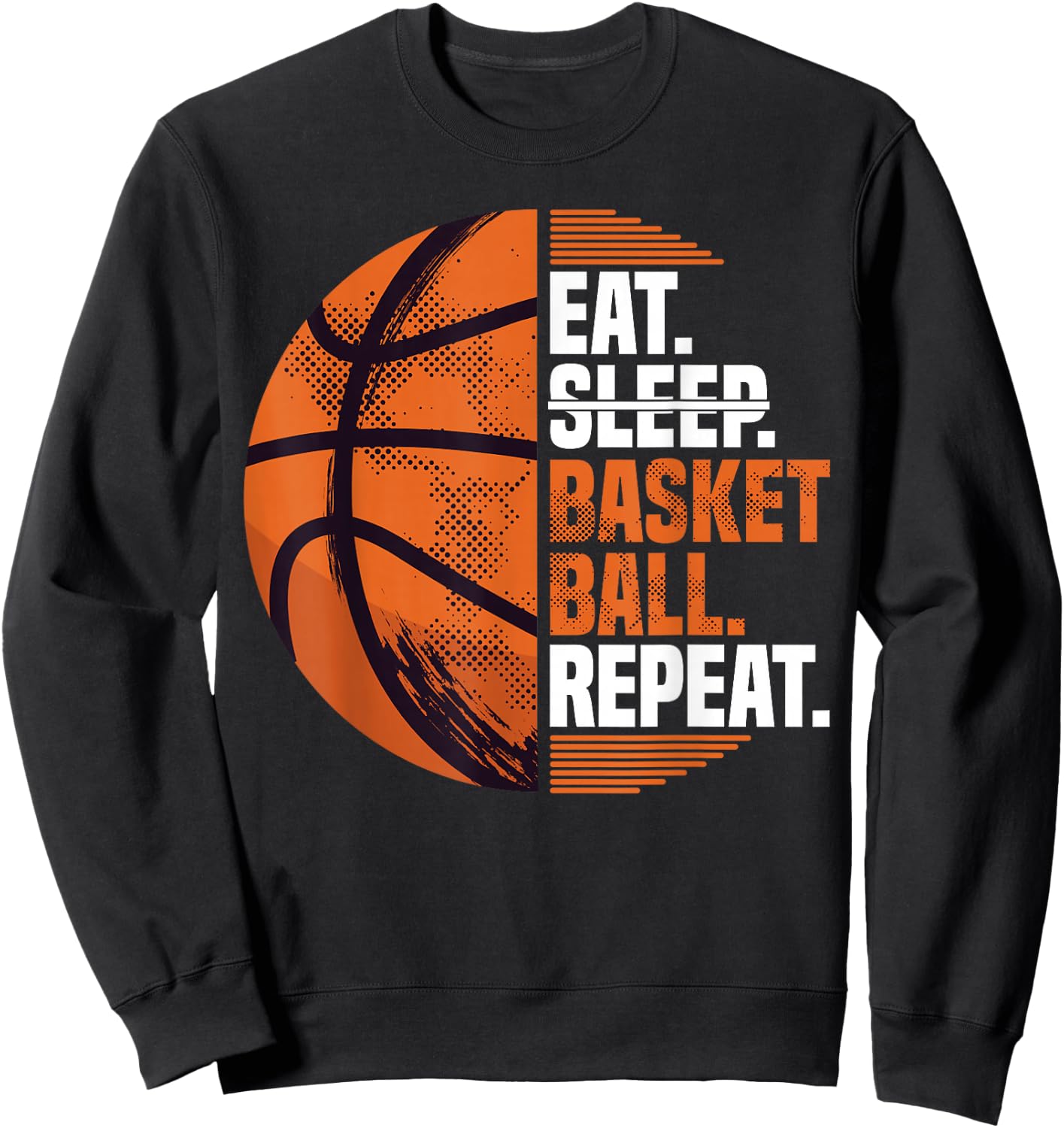 Eat Sleep Basketball Repeat I Court Basketballer Basketball Sweatshirt - Sweatshirt | Black