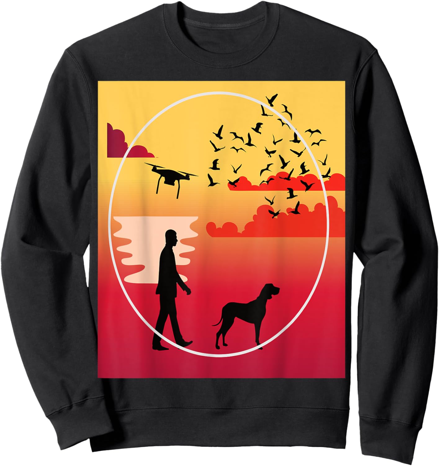 Drone Life Dogs Drones Sunsets Family Quadcopter Love Sweatshirt - Sweatshirt | Black