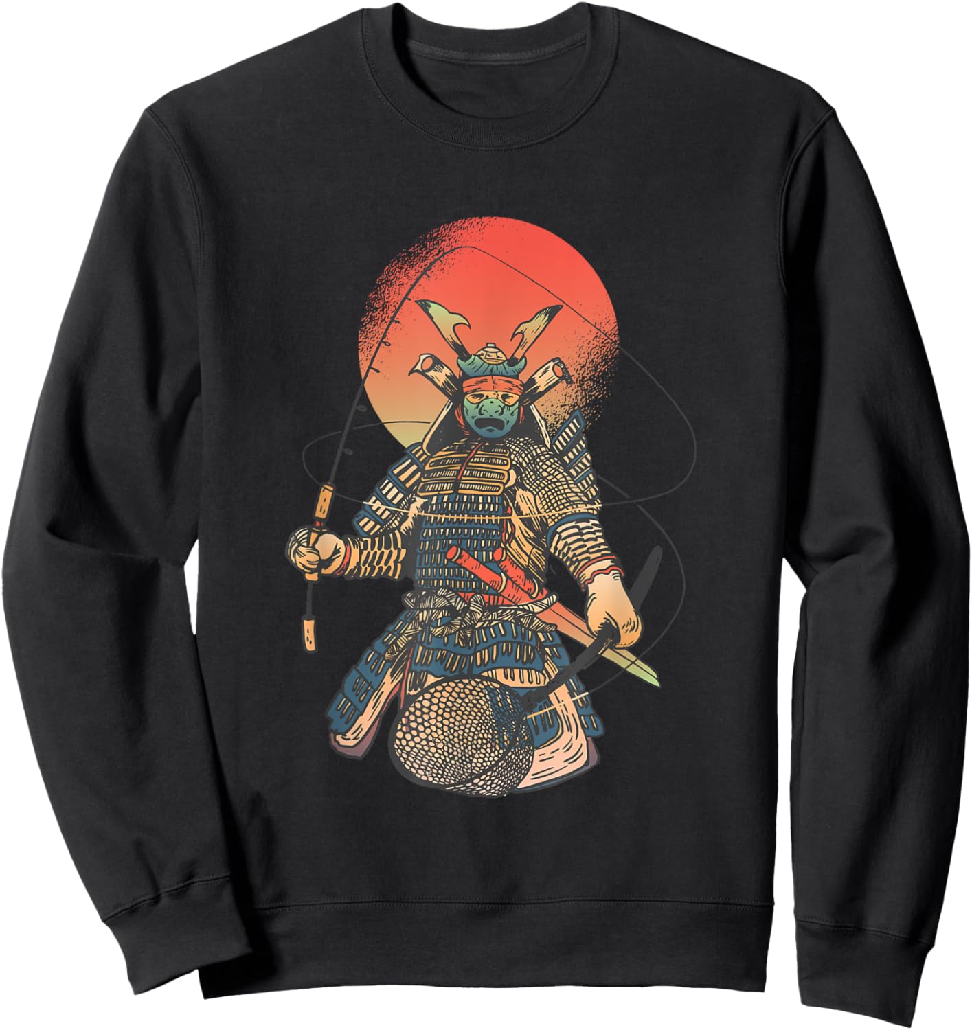Vintage Samurai Angler and Fisher Sweatshirt - Sweatshirt | Black