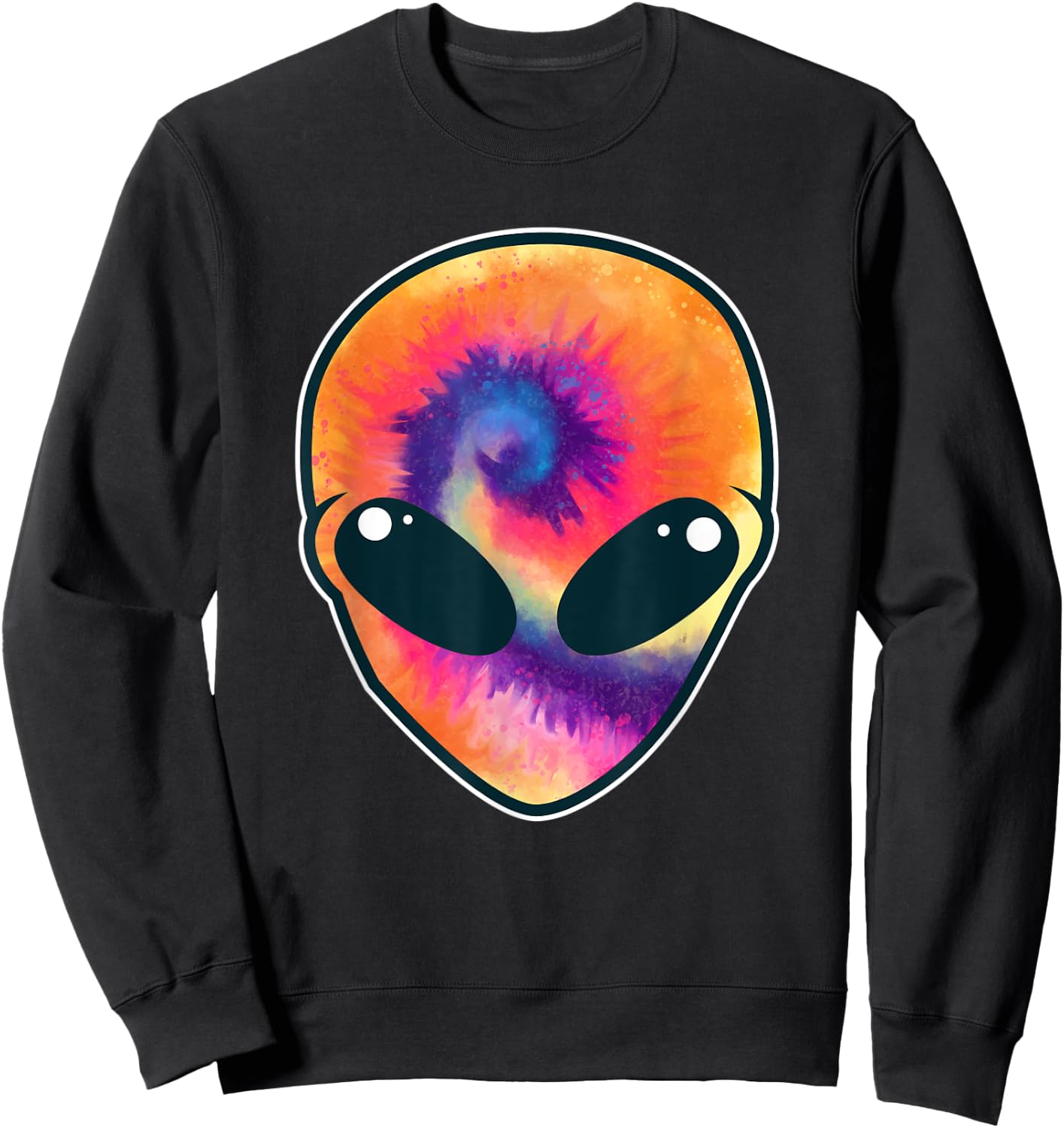 Funny Crazy Alien Head UFO Extraterrestrial Alien Lover Sweatshirt - Sweatshirt | Black