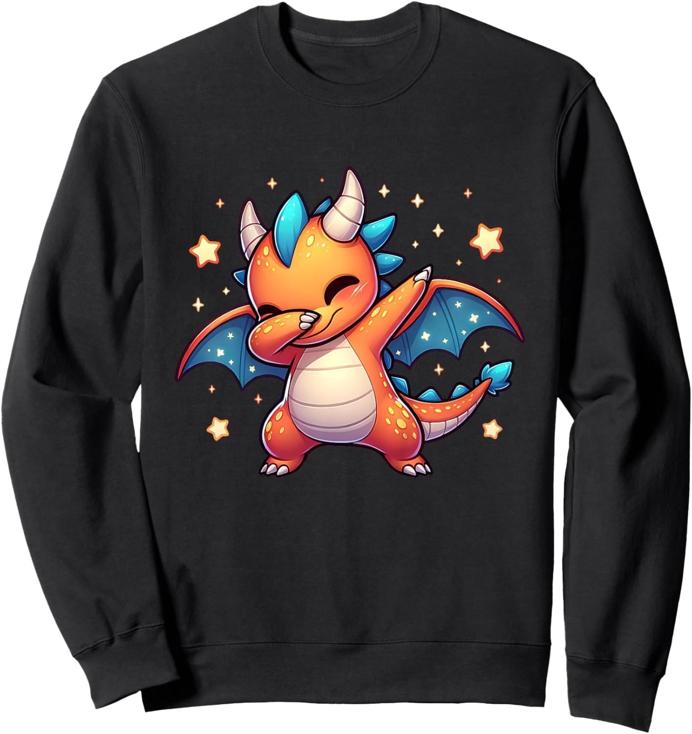 Dragon Dabbing Cute Ren Faire Graphic Toddler Girl Boy Funny Sweatshirt - Sweatshirt | Black