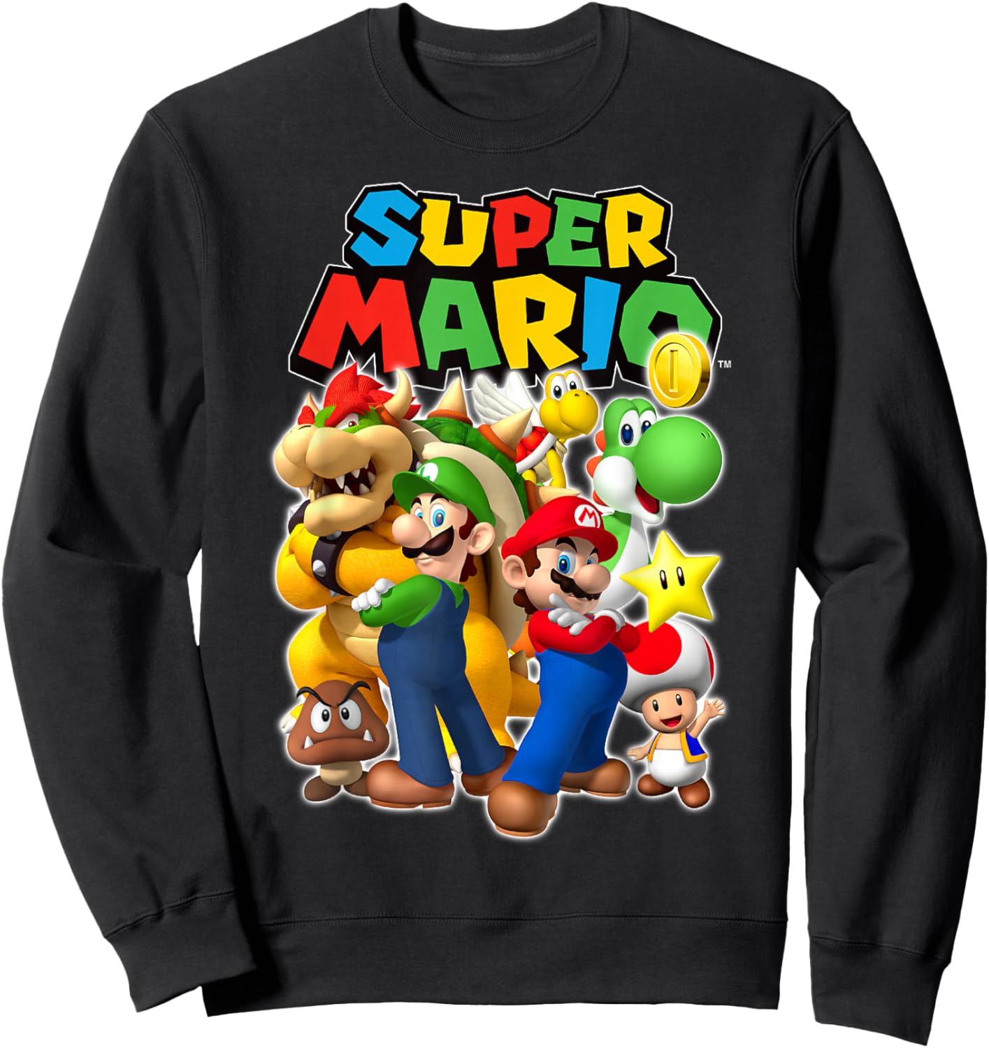 Super Mario Originals Group Shot Sweatshirt - Sweatshirt | Black