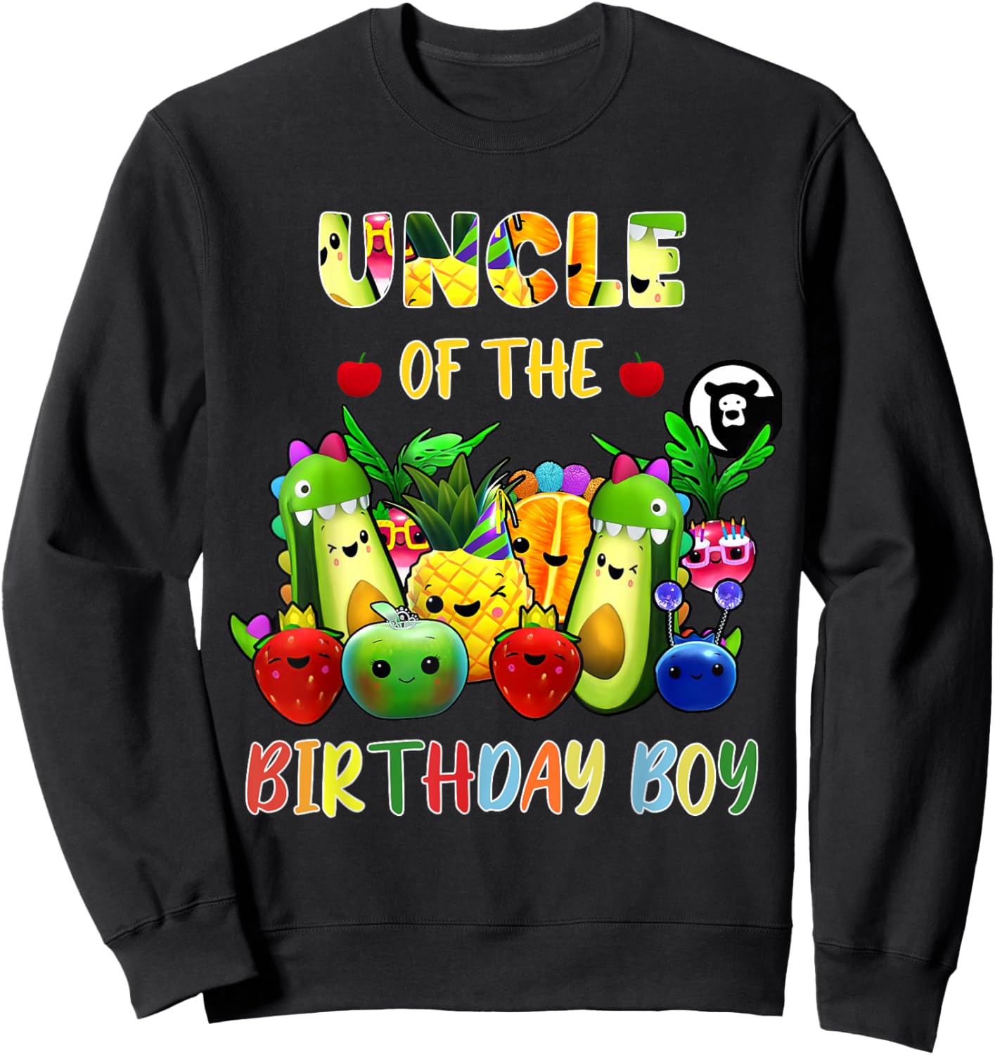 Uncle Of The Birthday Boy Family Fruit Birthday Hey Bear Sweatshirt - Sweatshirt | Black