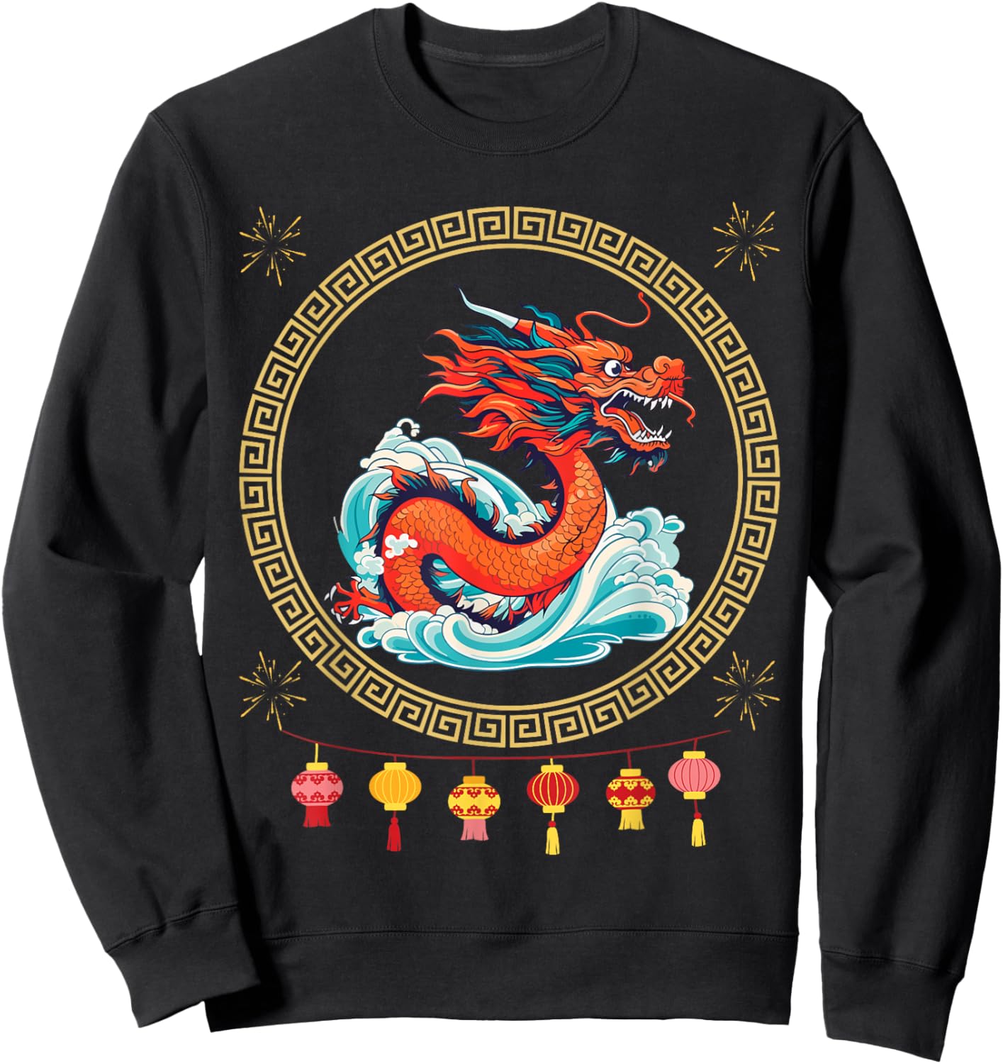 Happy New Year 2025 Year of the Dragon Chinese Zodiac Sweatshirt - Sweatshirt | Black