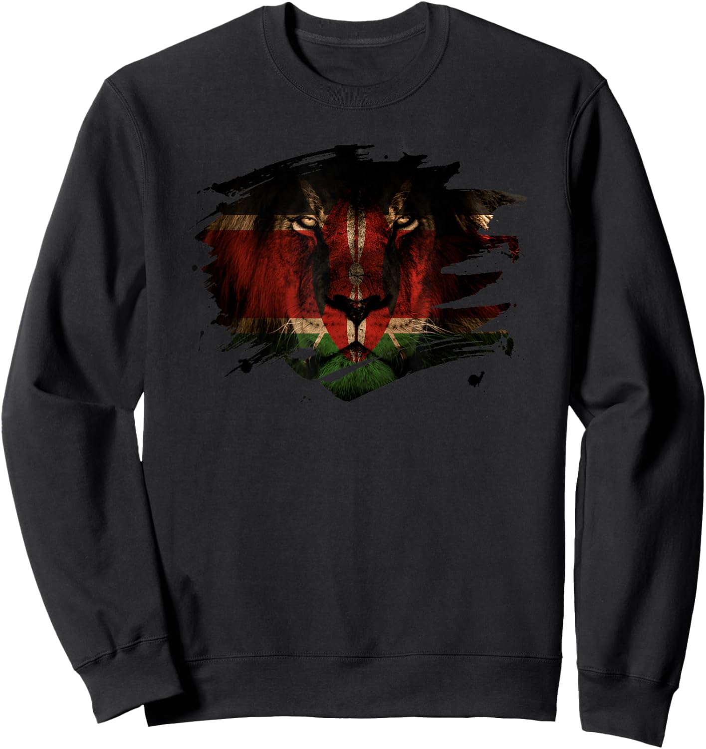Kenya Flag and Lion - Kenyan Pride Sweatshirt - Sweatshirt | Black