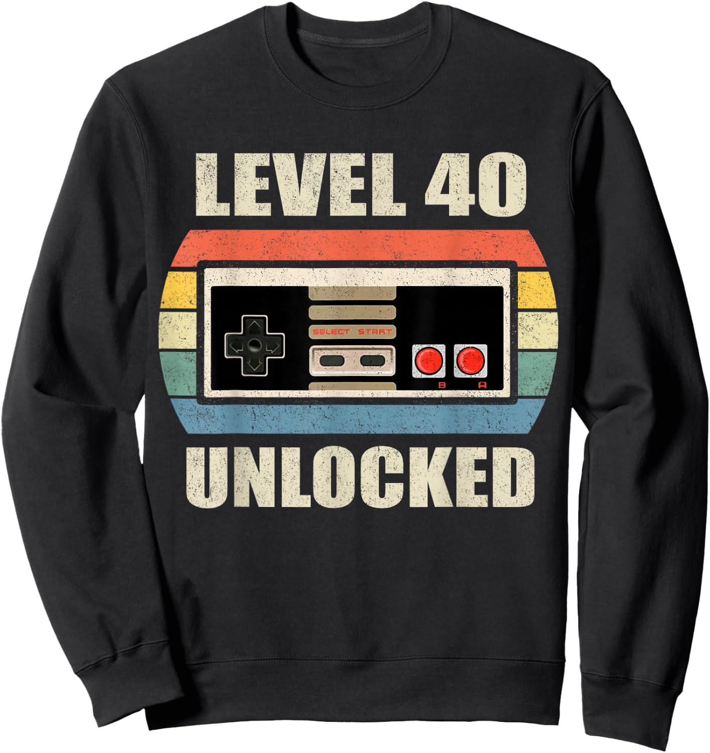 Unlocked Level 40 Birthday Men Women Video Game Controller Sweatshirt - Sweatshirt | Black