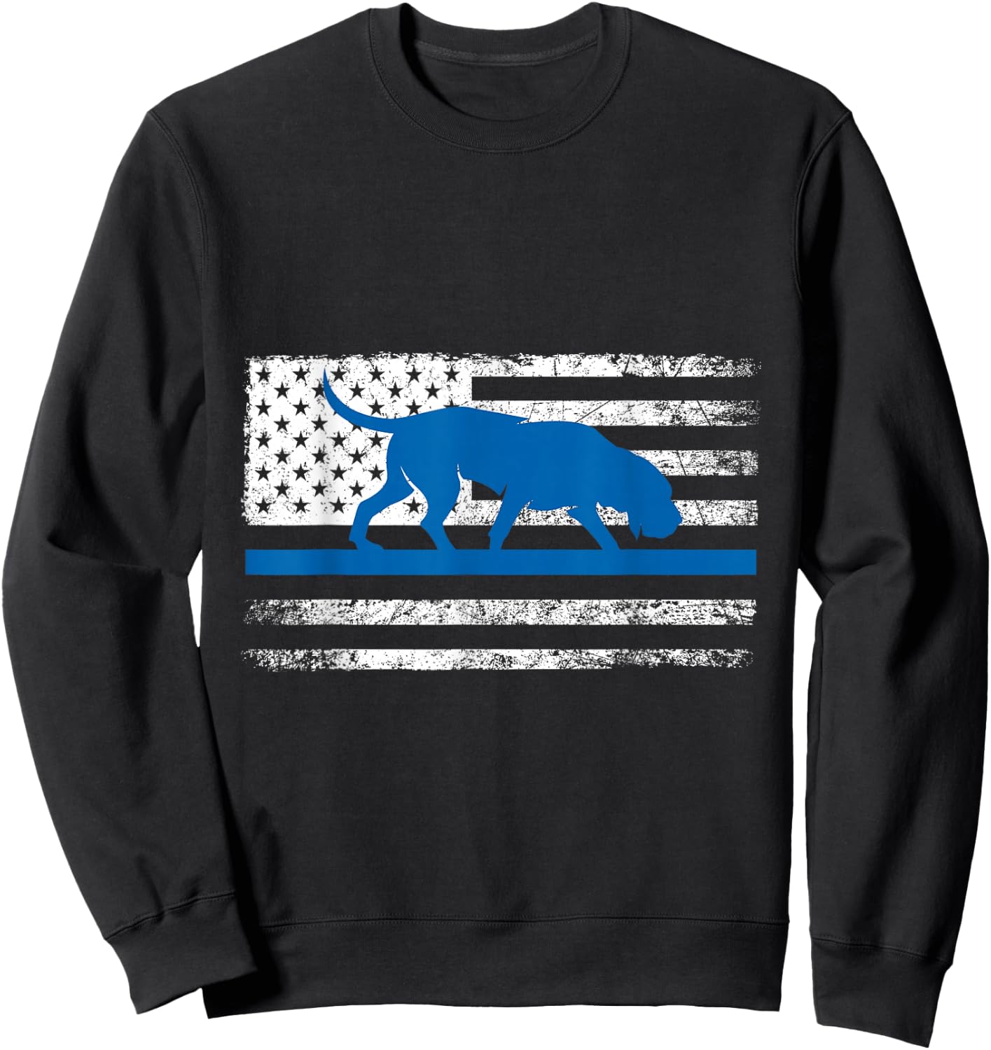 Bloodhound K9 Police Officer USA Flag Thin Blue Line Gift Sweatshirt - Sweatshirt | Black