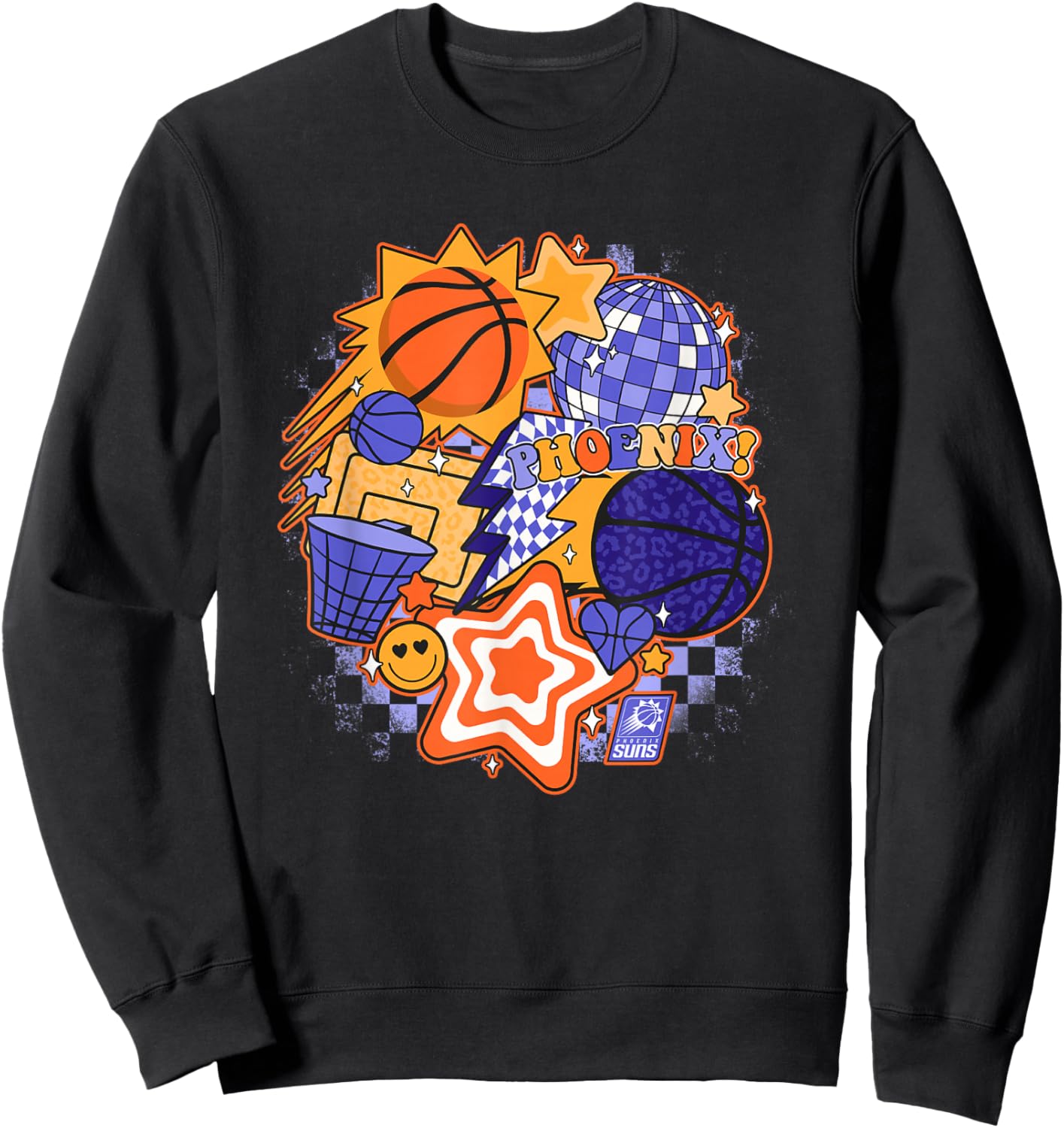 NBA Phoenix Suns Psychedelic Basketball Collage Sweatshirt - Sweatshirt | Black