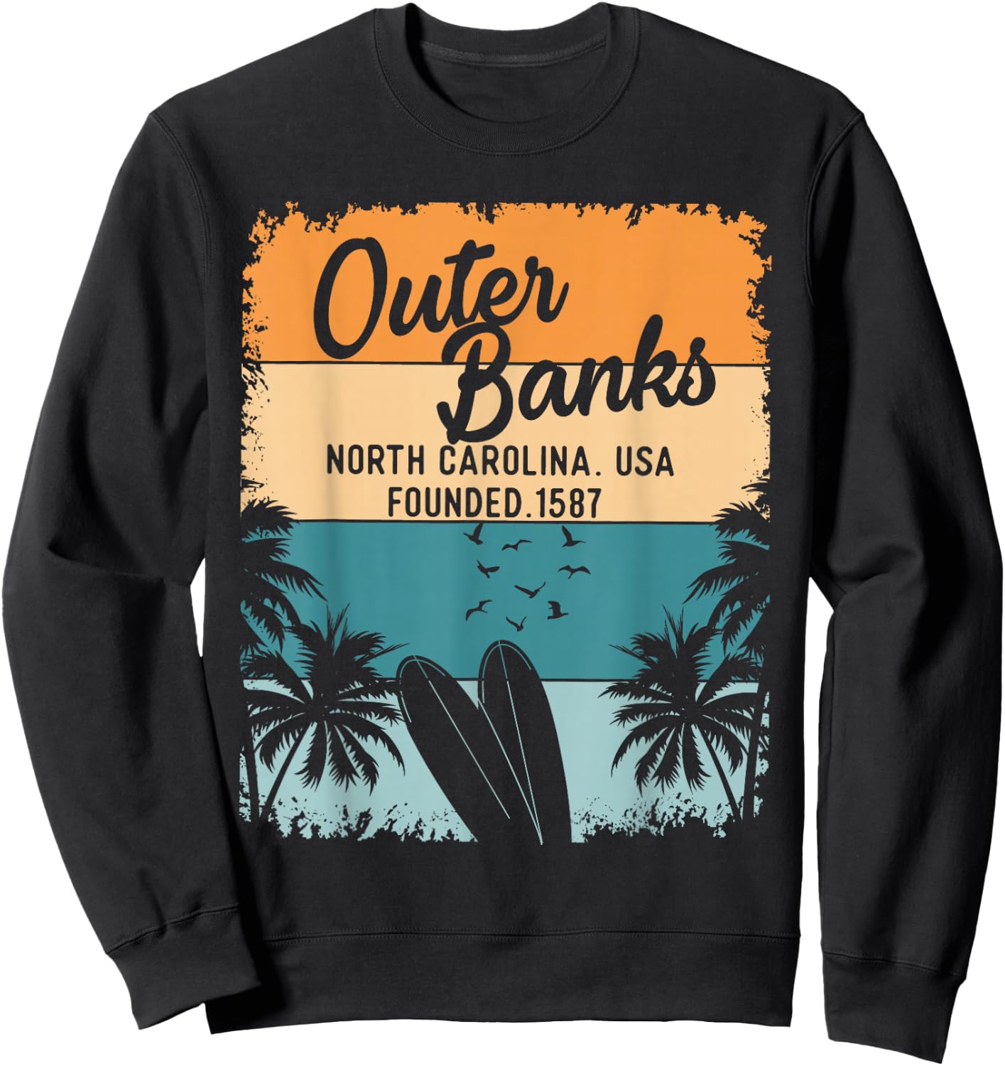 Outer Banks Shirts Men Women OBX North Carolina NC Sweatshirt - Sweatshirt | Black