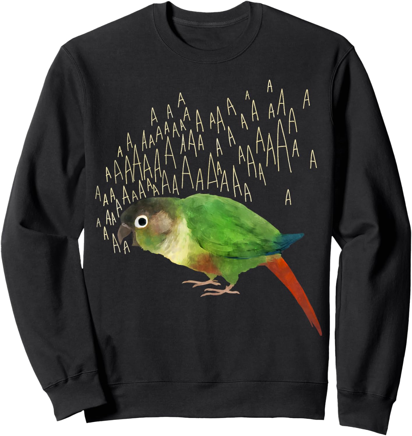 Screaming Green Cheek Conure Sweatshirt - Sweatshirt | Black