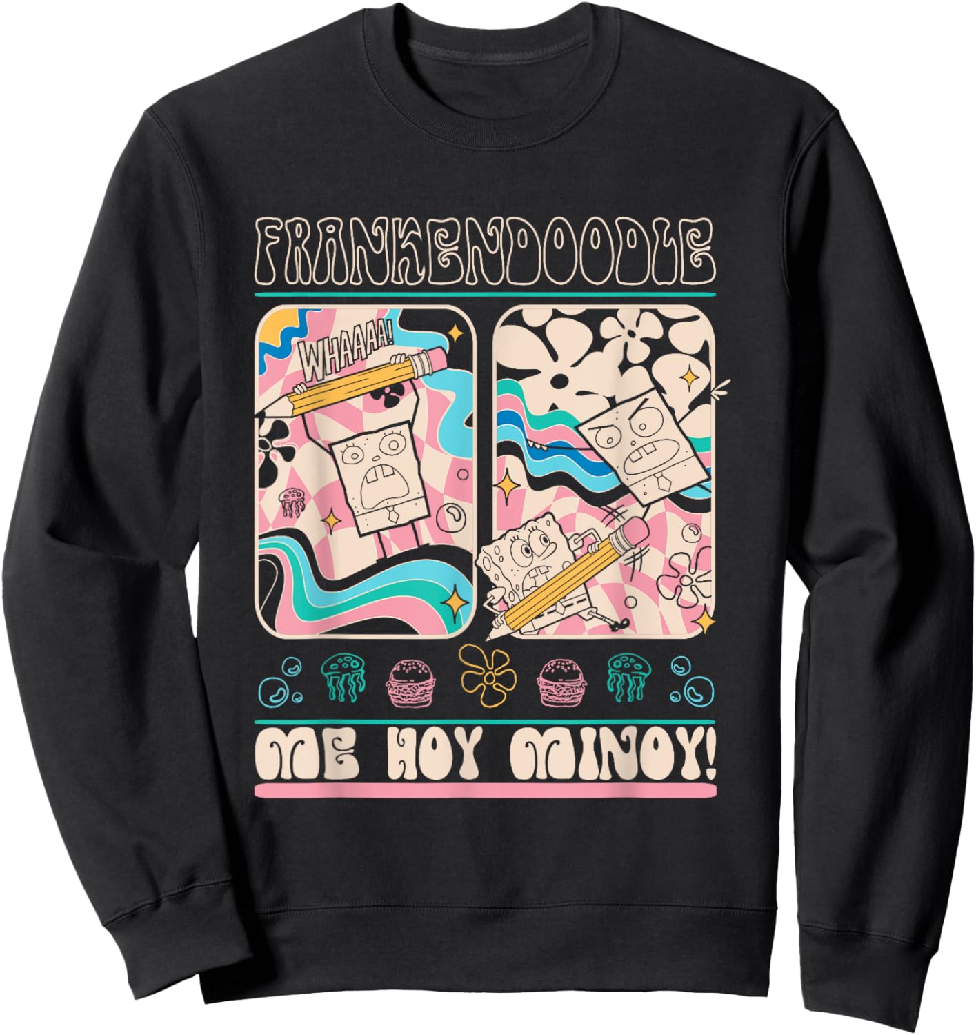 SpongeBob SquarePants Frankendoodle Me Hoy Minoy! Retro Sweatshirt - Sweatshirt | Black