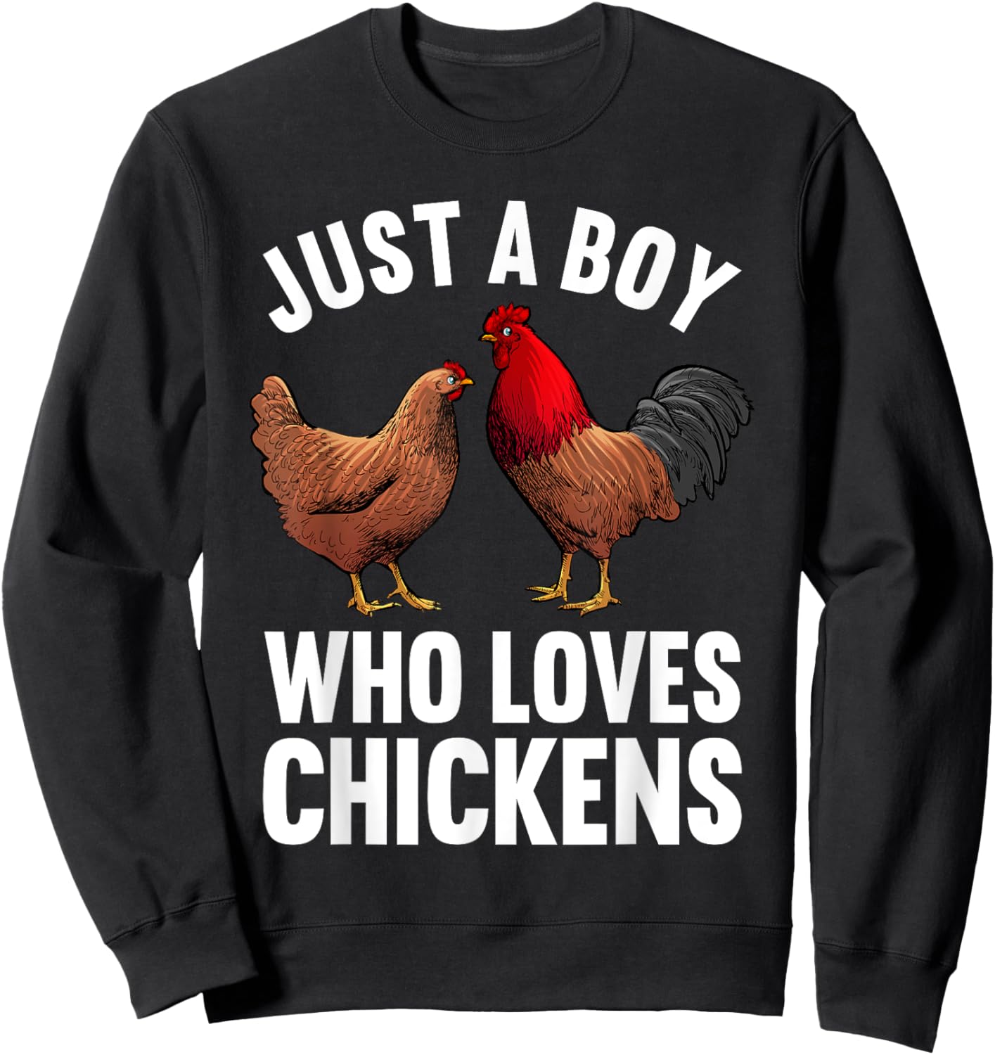 Funny Chicken Art Boys Farm Animal Chicken Farmer Sweatshirt - Sweatshirt | Black