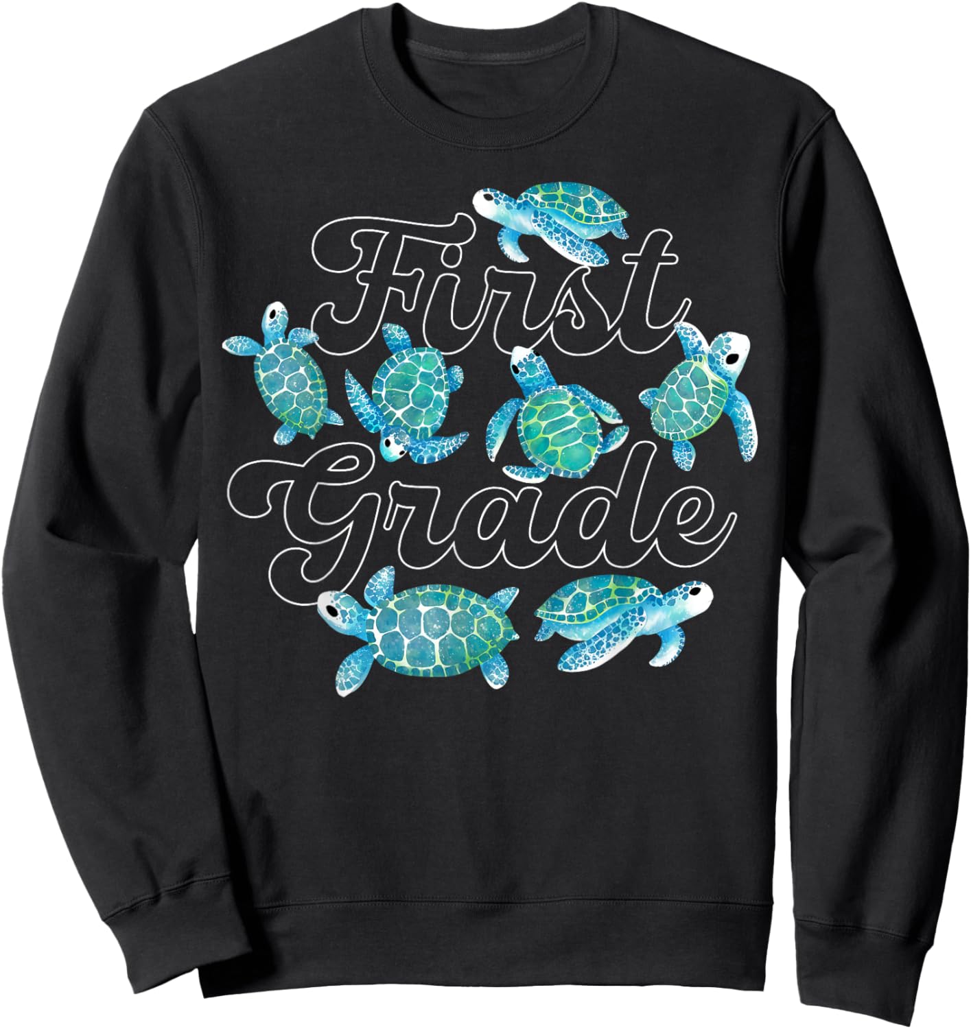 First Grade Teacher Turtle Ocean Animal Pet Lover Baby Sweatshirt - Sweatshirt | Black